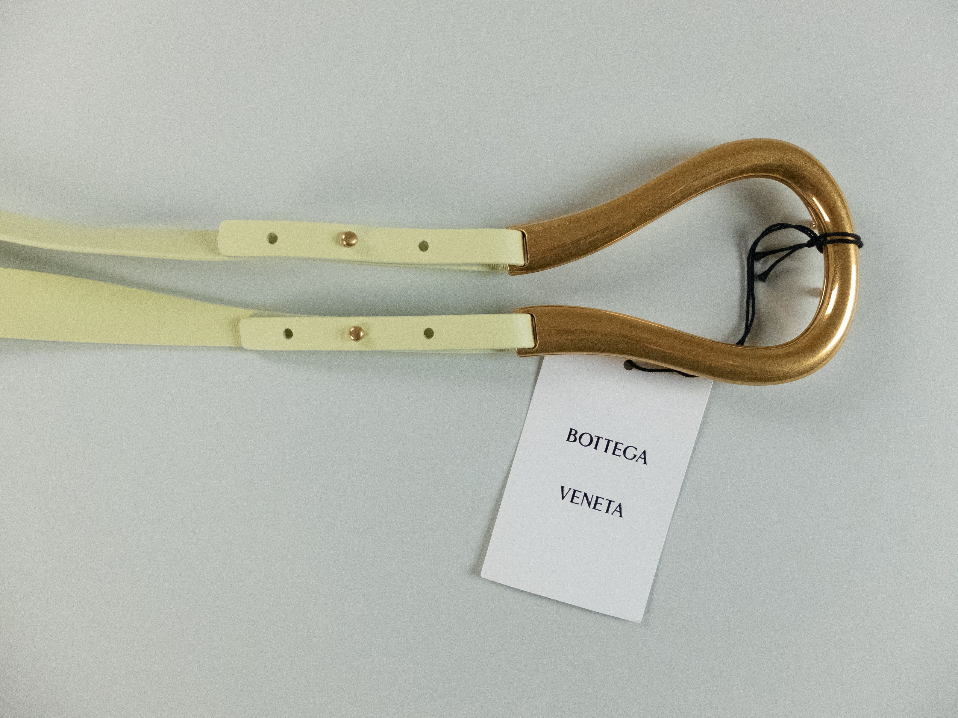 Bottega Veneta BOTTEGA VENETA lemon yellow horseshoe buckle belt Medium Size ONE SIZE - 4 Thumbnail