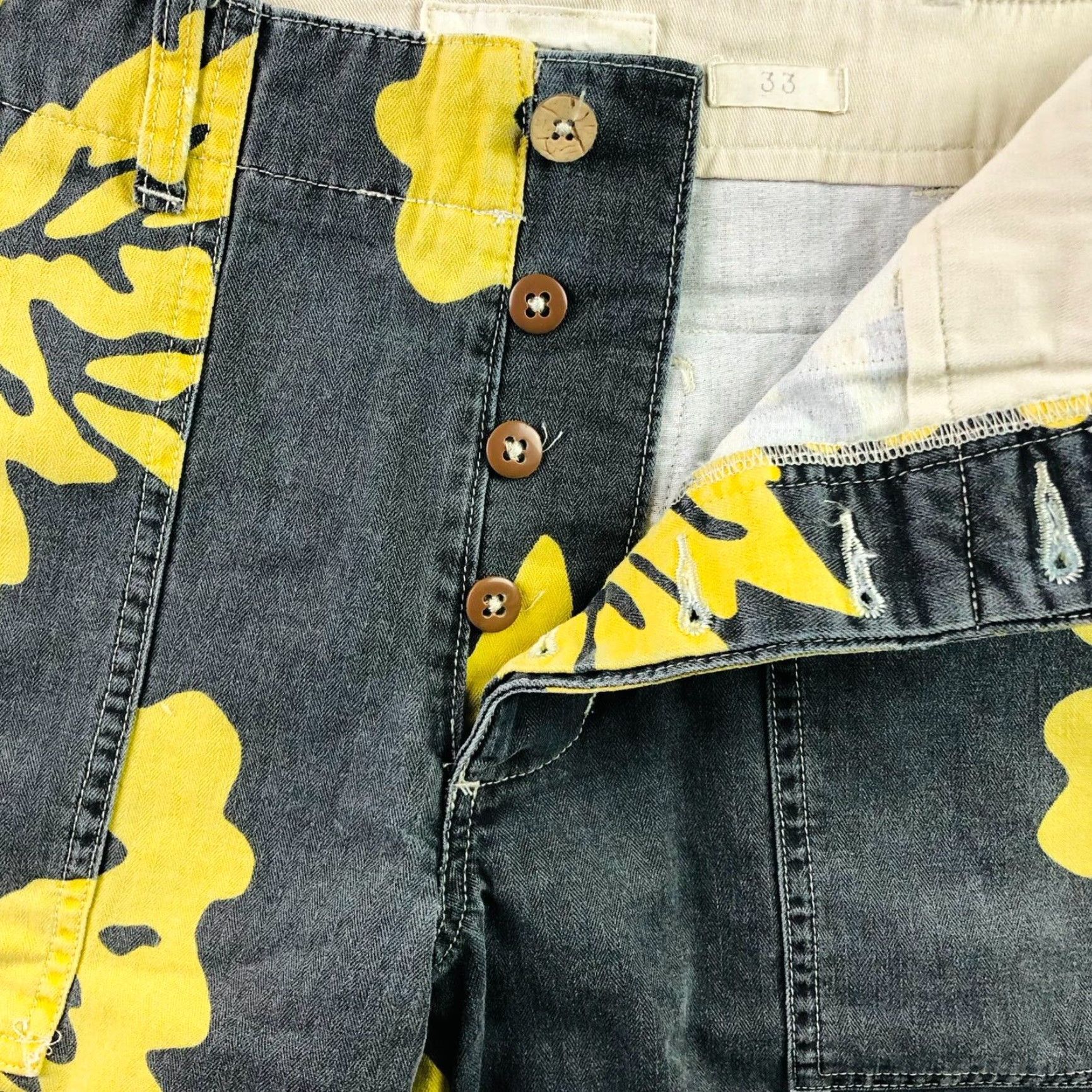 Denim & Supply Ralph Lauren Men's Shorts Bermuda Black Floral Hawaiian 33 Inseam 11 Cotton Denim