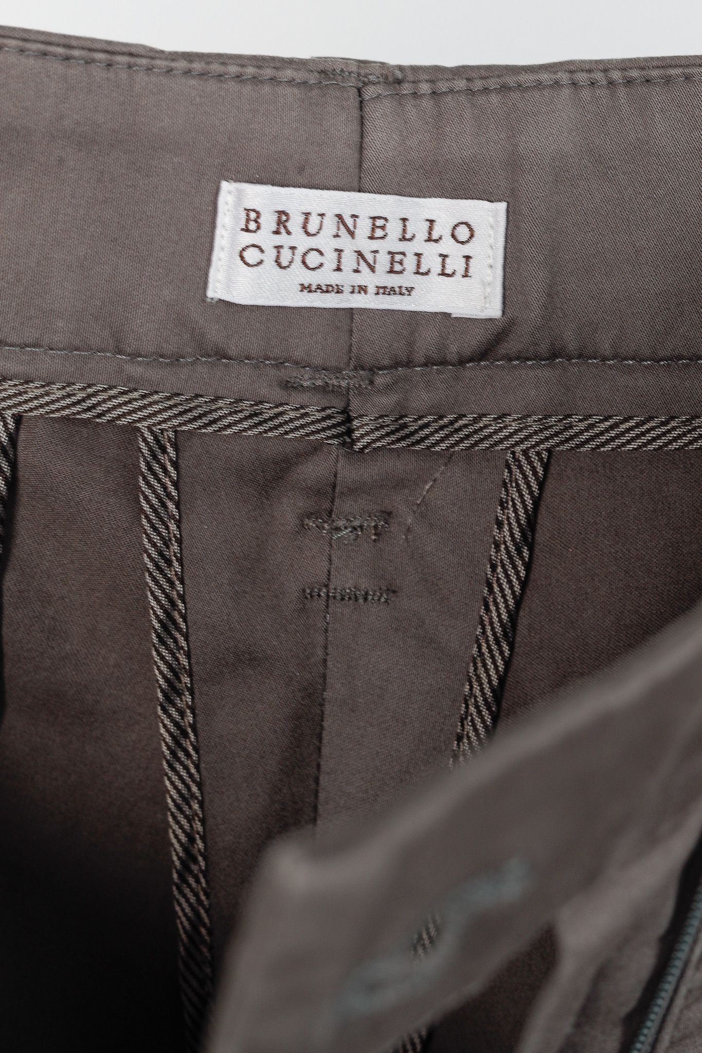 Brunello Cucinelli Brunello Cucinelli Grey Cotton Topstitched Cuffed Trousers Size 28" / US 6 / IT 42 - 7 Thumbnail