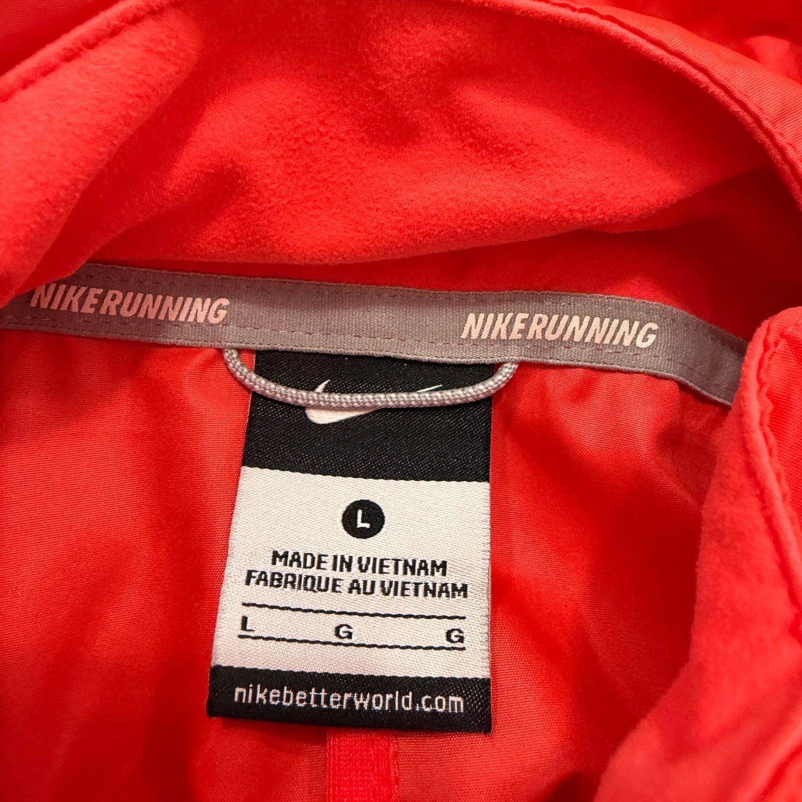 Nike Nike Vapor Running Jacket Women's Large Gray Orange Hooded Size L / US 10 / IT 46 - 5 Thumbnail