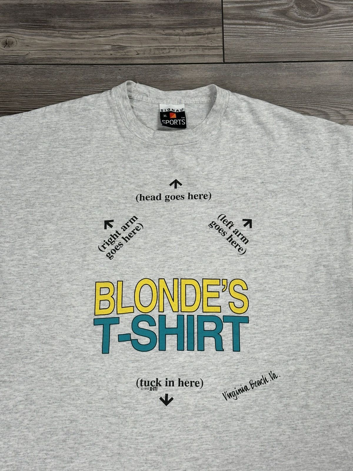 Vintage Vintage 90’s Funny Blonde’s T Shirt Size US XL / EU 56 / 4 - 2 Thumbnail