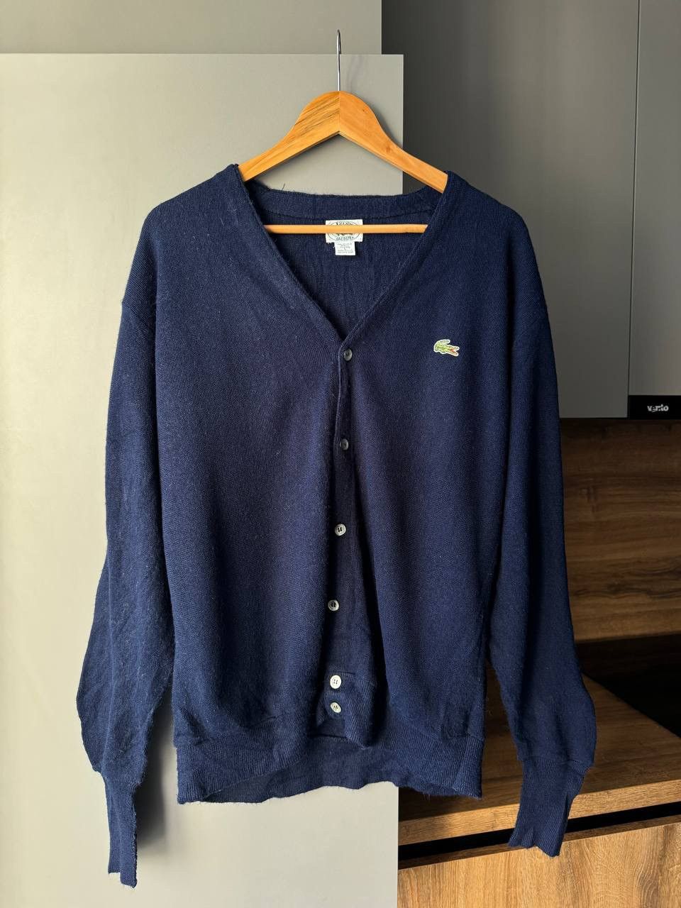 Lacoste Vintage IZOD Lacoste Cardigan Sweater 80s Size US L / EU 52-54 / 3 - 1 Thumbnail
