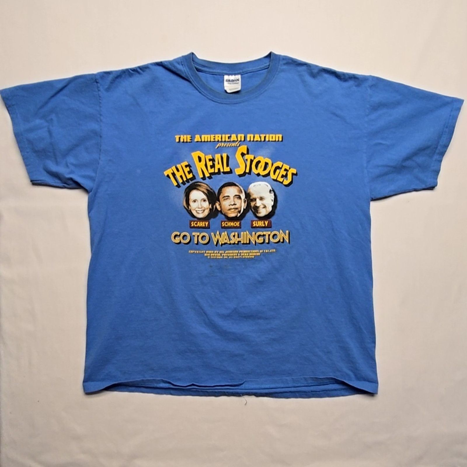 Gildan The Real Stooges Political Shirt Obama Biden Blue XL Funny Size US XL / EU 56 / 4 - 1 Thumbnail