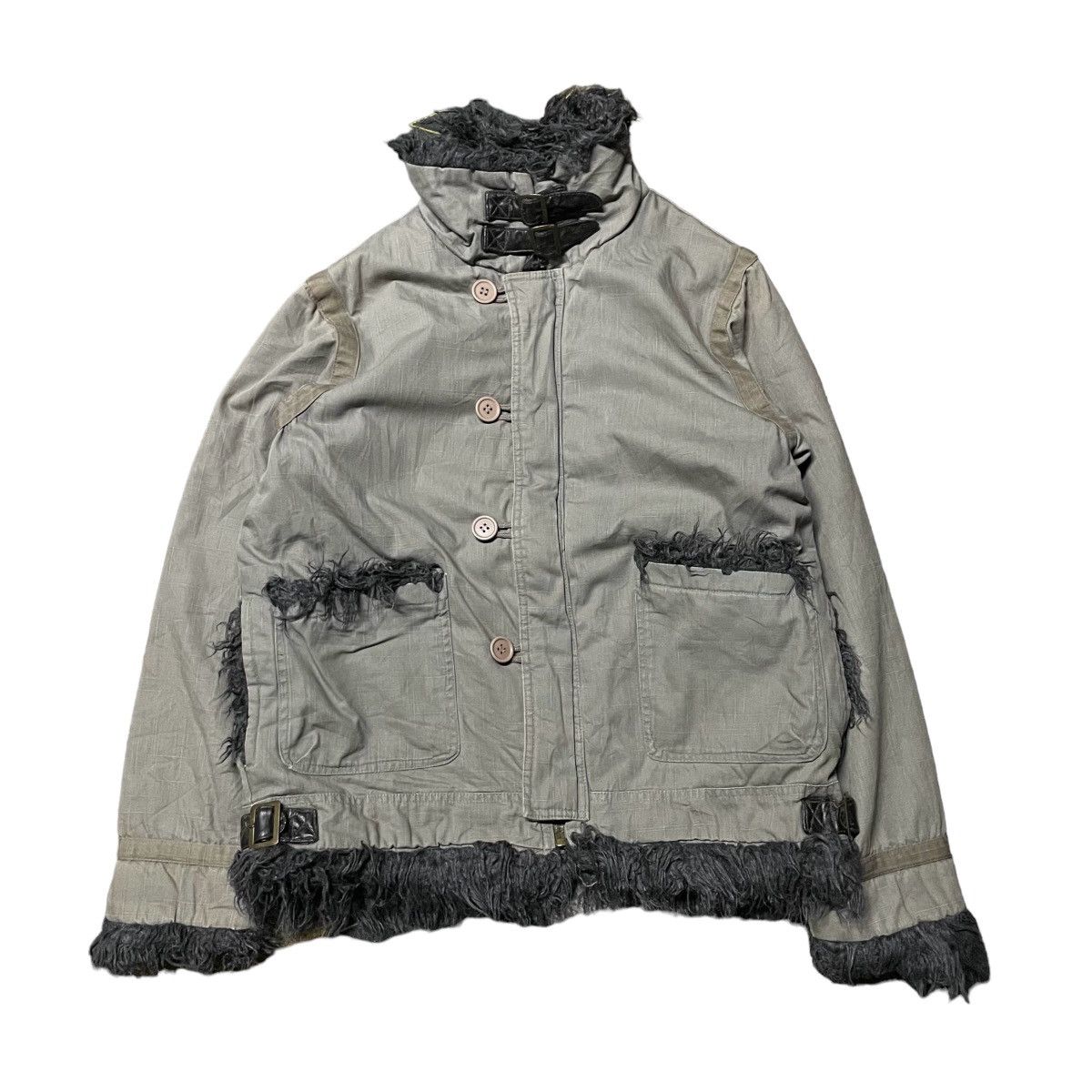 If Six Was Nine × Japanese Brand × Le Grande Bleu (L.G.B.) 💥Japanese Brand BW GIGGLE Buckle Neck Jacket Military Punk Size US M / EU 48-50 / 2 - 1 Thumbnail