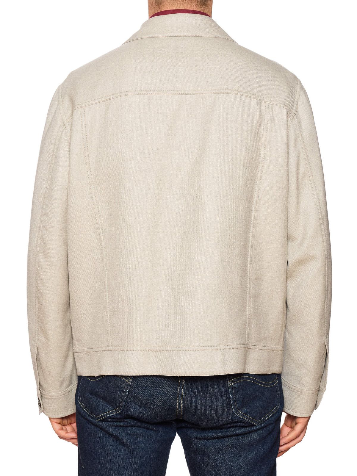Brioni BRIONI Gray Virgin Wool Trucker Jacket "Neutrals" Size US XL / EU 56 / 4 - 8 Thumbnail