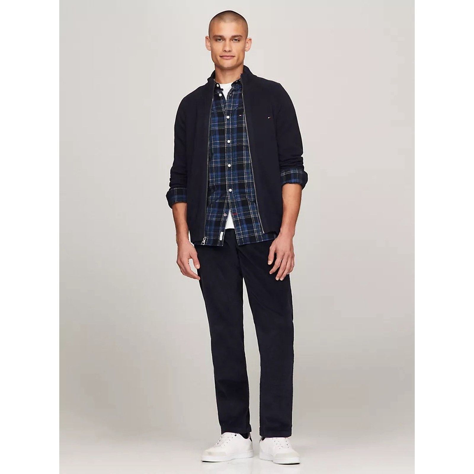 Tommy Hilfiger NWT Tommy Hilfiger Men's Solid Full-Zip Sweater Navy Small Size US S / EU 44-46 / 1 - 8 Thumbnail