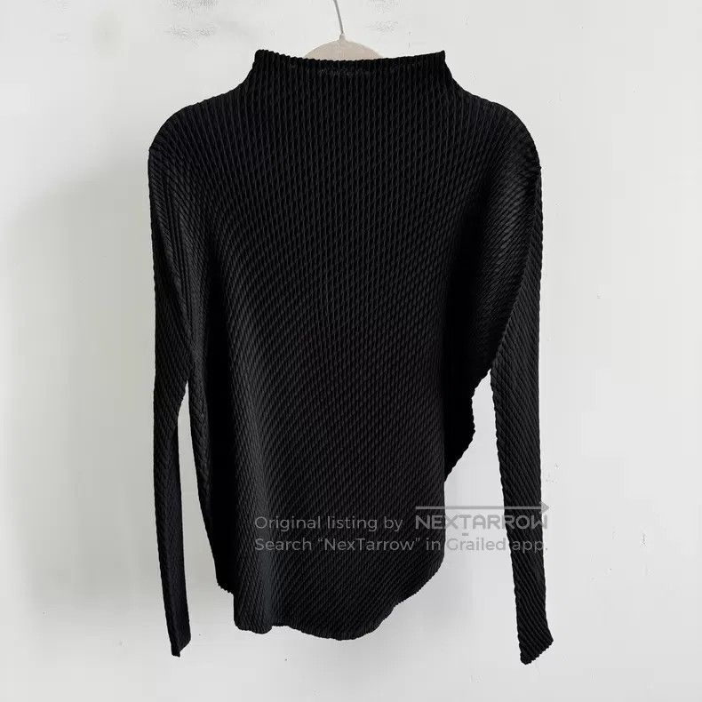 Issey Miyake Issey Miyake Green Long-Sleeve Top Size M / US 6-8 / IT 42-44 - 2 Thumbnail