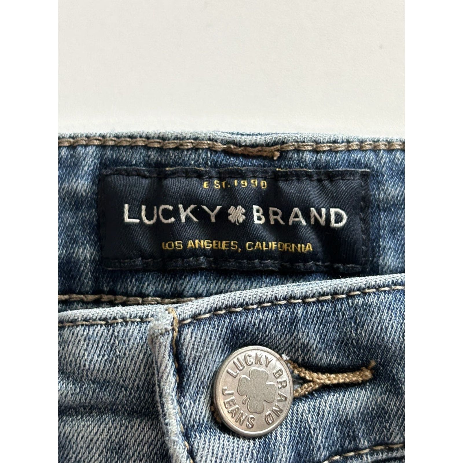 Lucky Brand Lucky Brand Bridgette Skinny Jeans Womens Blue Denim Size 2/26 Ankle Distressed Medium Rise Mid 8.5-10.5" Cotton Polyester Spandex Regular Size ONE SIZE - 6 Thumbnail