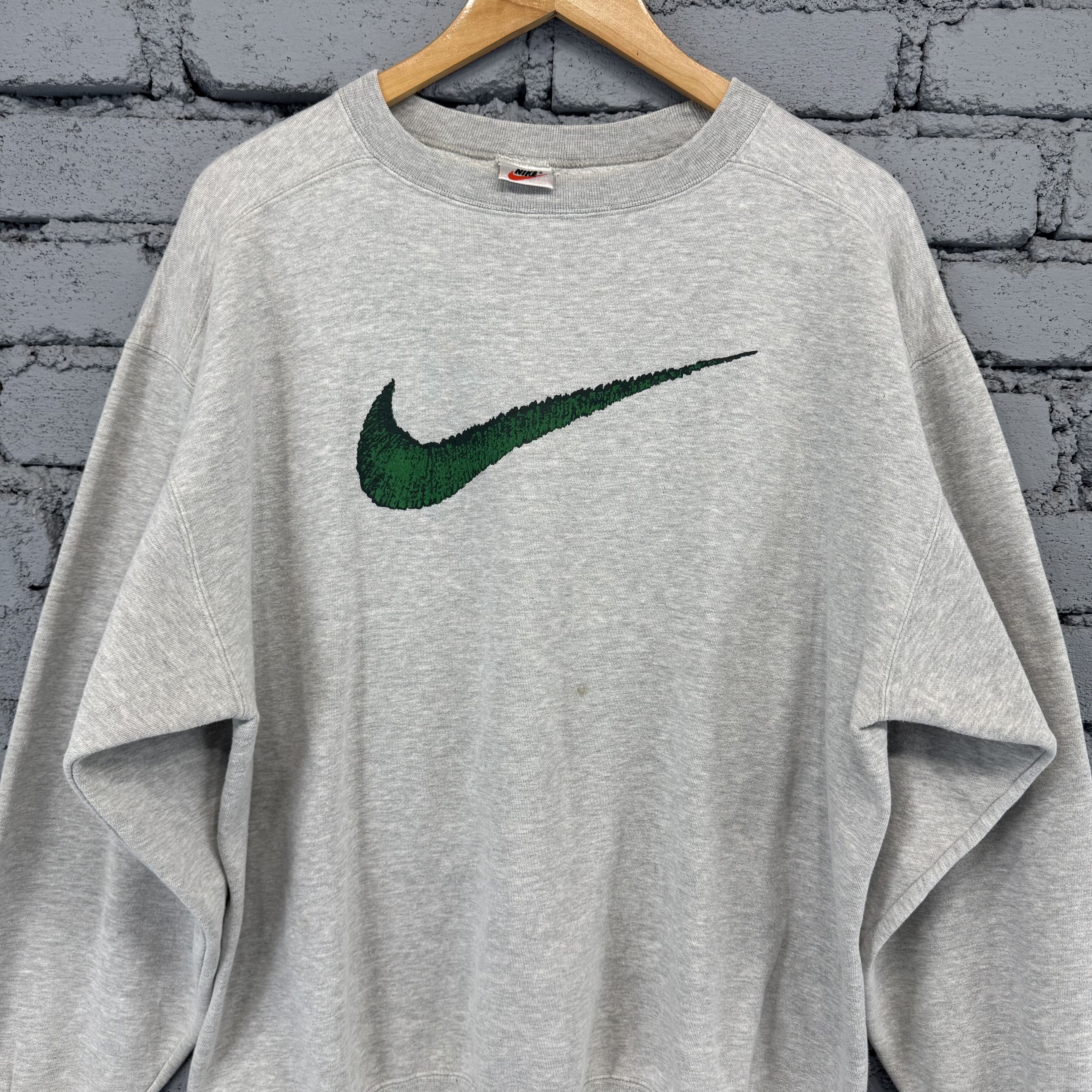 Nike Vintage 90s Nike Big Swoosh Sweatshirt Streetwear Hypebeast Size US L / EU 52-54 / 3 - 3 Thumbnail