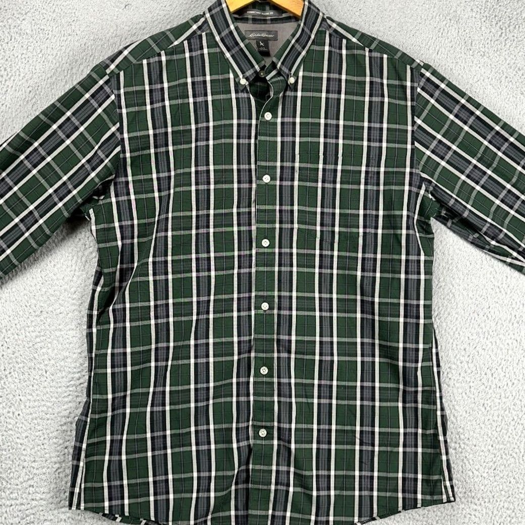 Eddie Bauer Eddie Bauer Shirt Men Large Green Black Plaid Classic Comfort Button Down Size US L / EU 52-54 / 3 - 3 Thumbnail