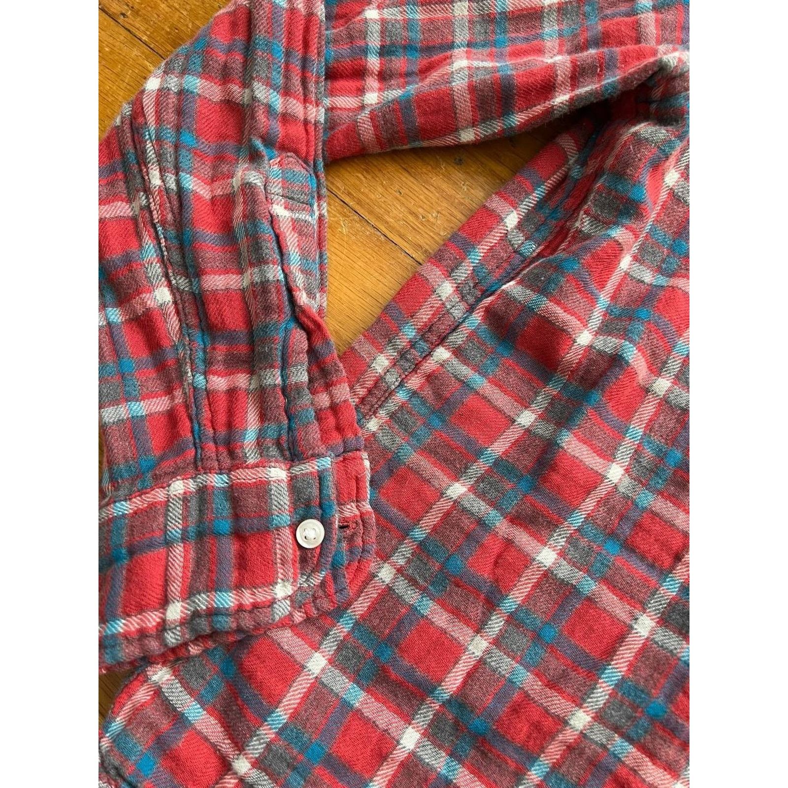 Faherty Faherty Red Checked Shirt Size S Slim Fit 100% Linen A002004 Size S / US 4 / IT 40 - 3 Thumbnail