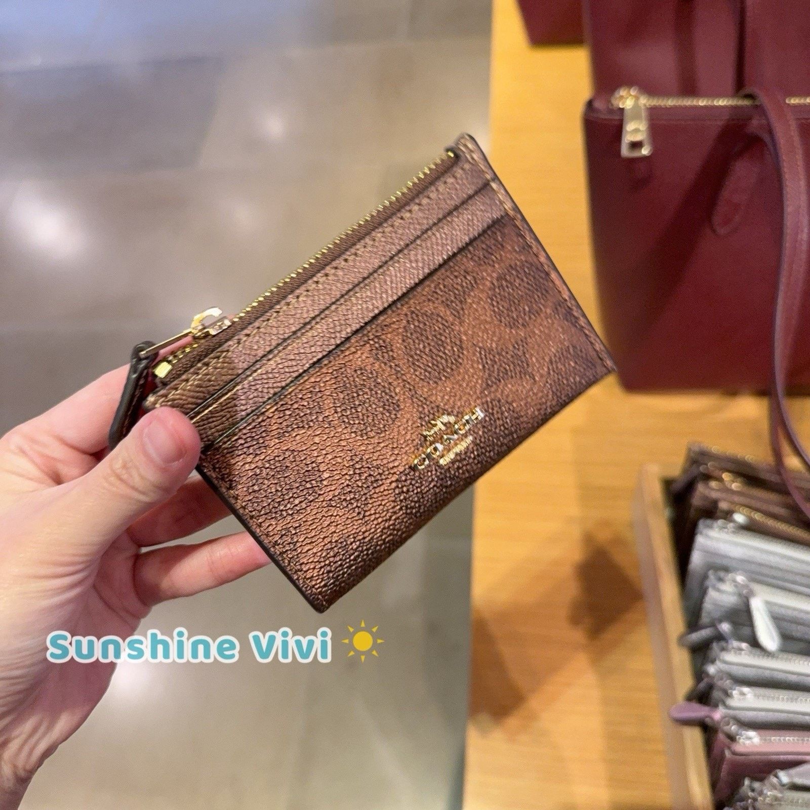 Coach NWT Coach Mini Skinny Id Case Canvas CCS50 BROWN/COPPER Size ONE SIZE - 2 Thumbnail
