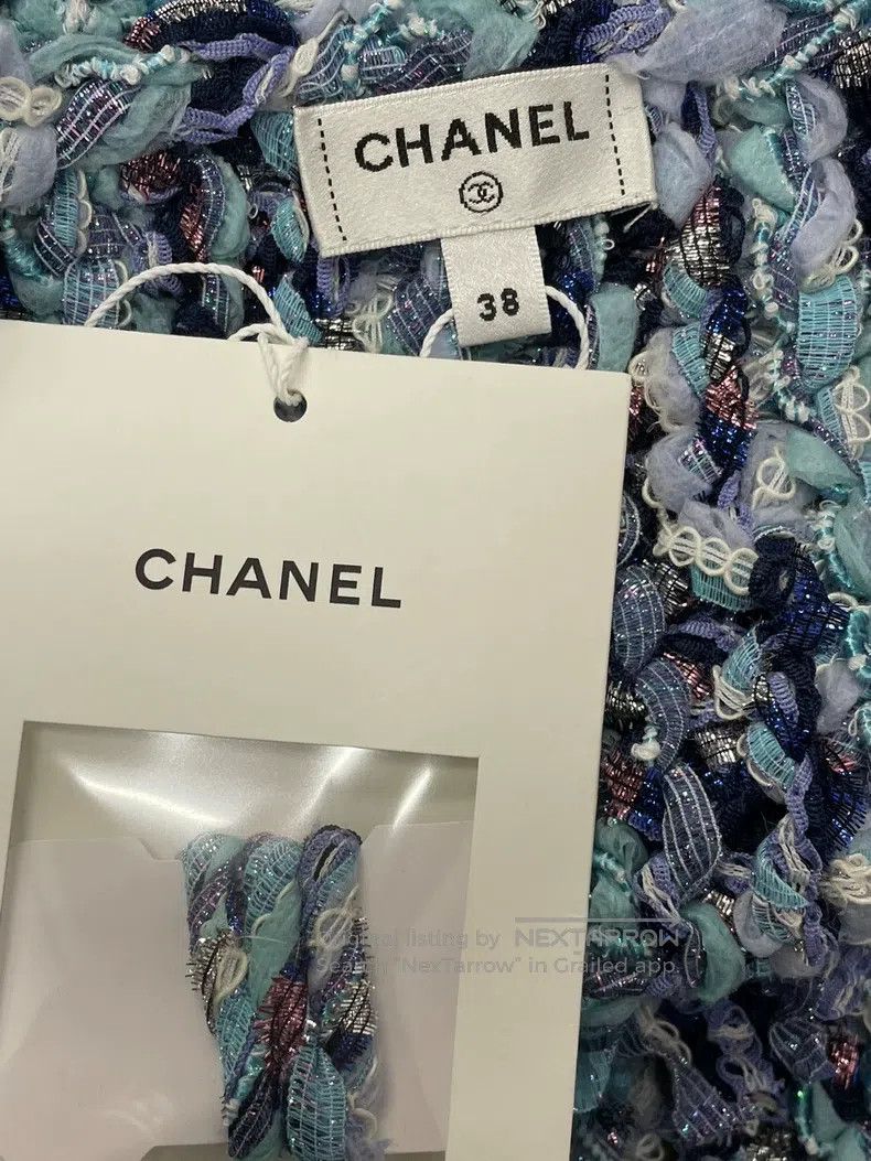Chanel Chanel Blue colour-blocked sequin tweed tassel suspenders Size XS / US 0-2 / IT 36-38 - 4 Thumbnail