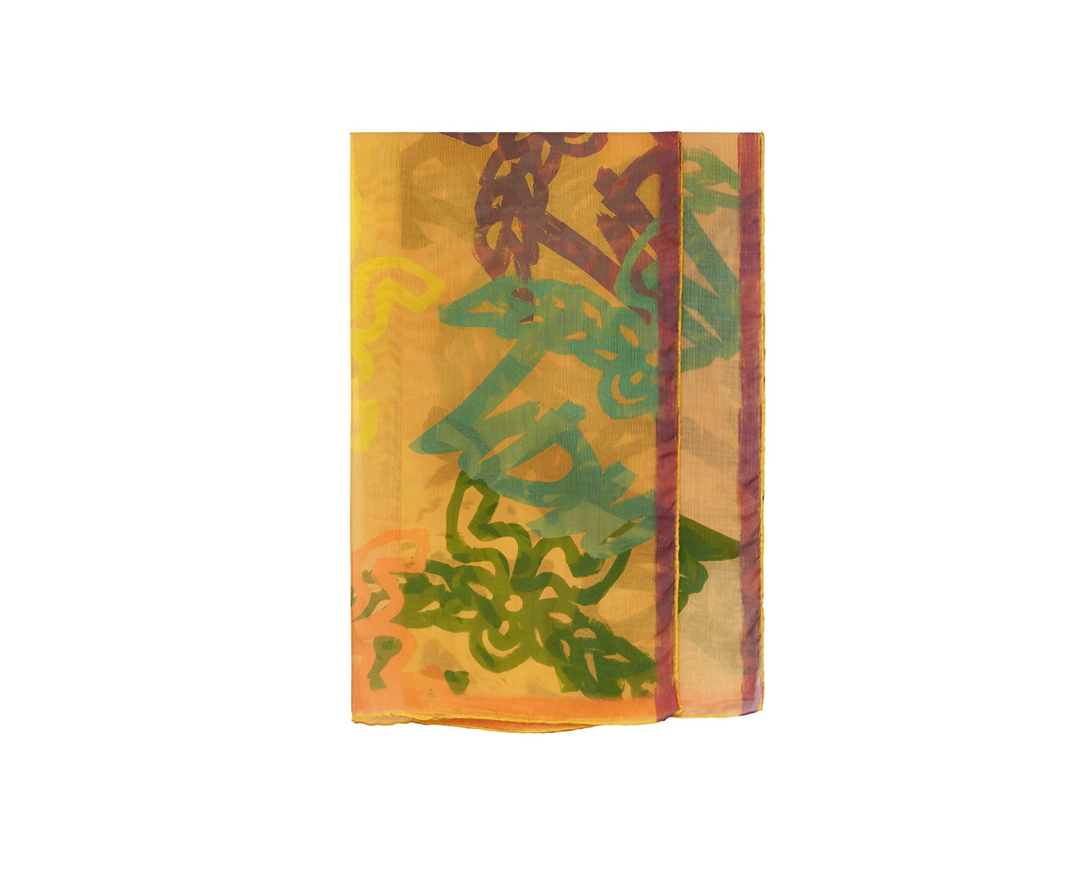 MCM Women's Yellow Allover Logo Print Silk Wool Large Scarf Size ONE SIZE - 1 Thumbnail