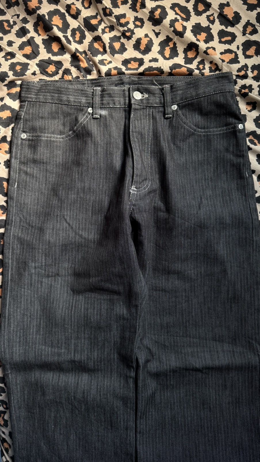 Tete Homme TETE HOMME Issey Miyake Japan Herringbone Twill Denim Grey Size US 31 - 3 Thumbnail