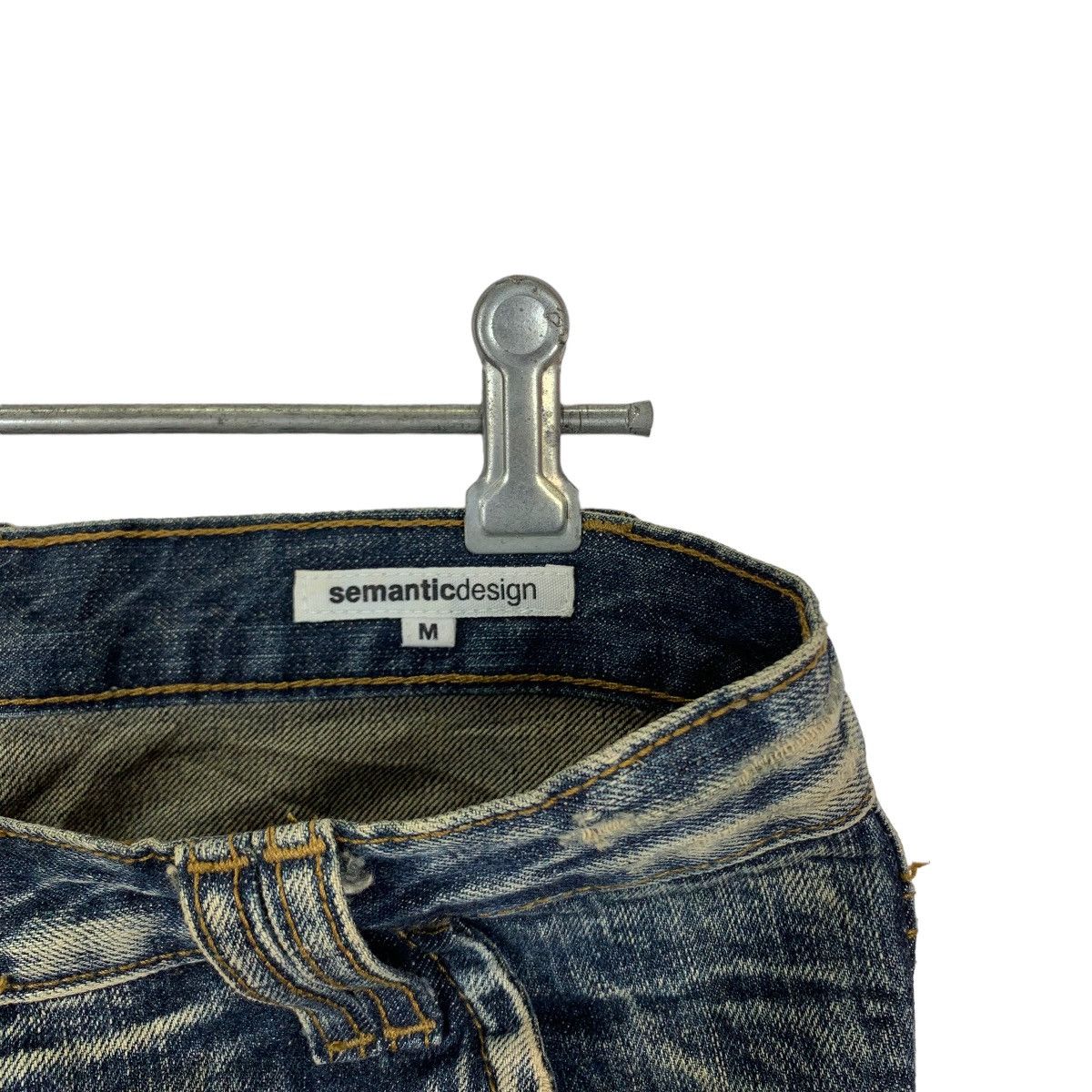 If Six Was Nine VINTAGE SEMANTIC DESIGN DISTRESSED DENIM PANT SIZE 31 Size US 31 - 12 Thumbnail