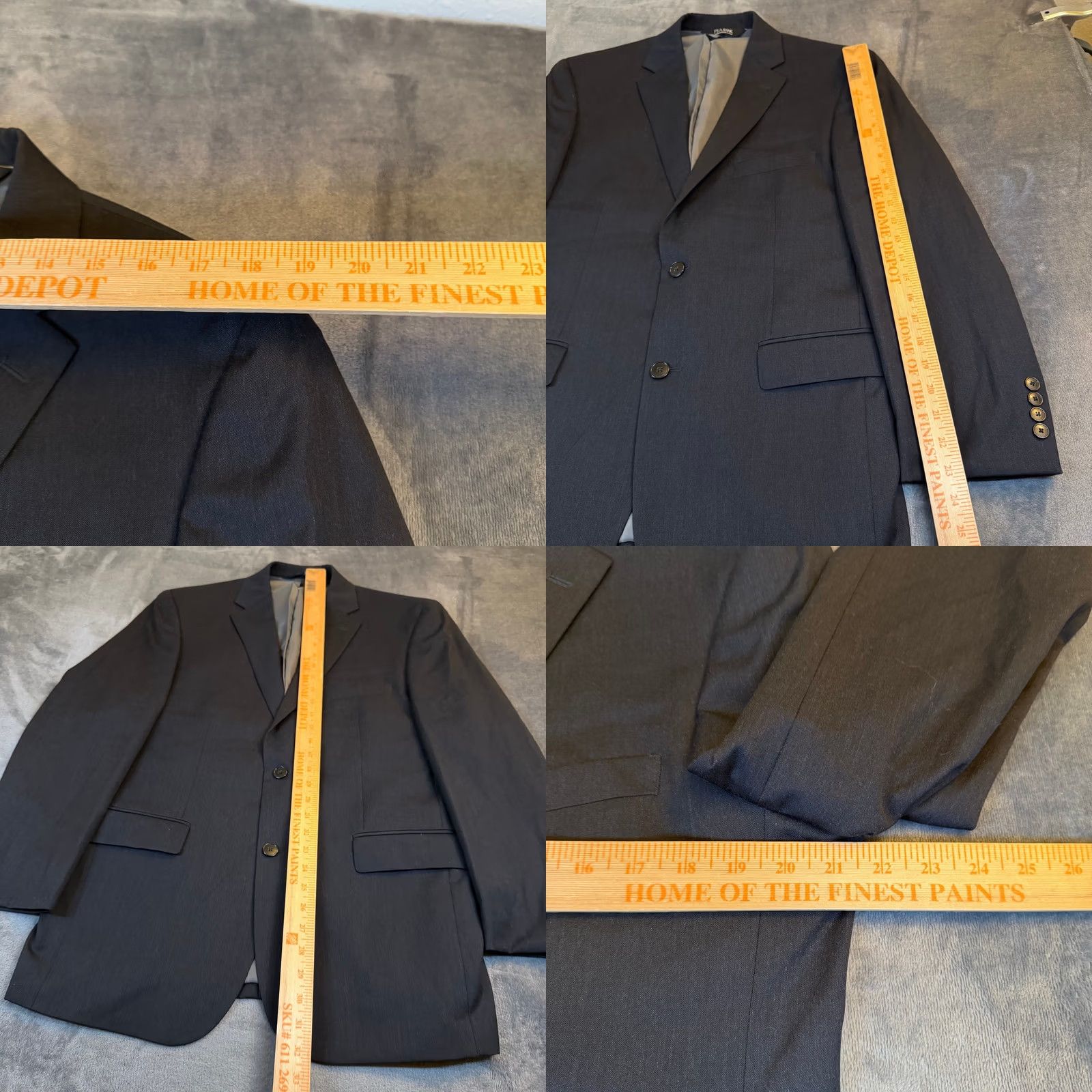 Jos. A. Bank Jos. A. Bank Traveler Collection Suit Mens 42 Regular Black Wool Two Button 36x29" Size 42R - 9 Thumbnail