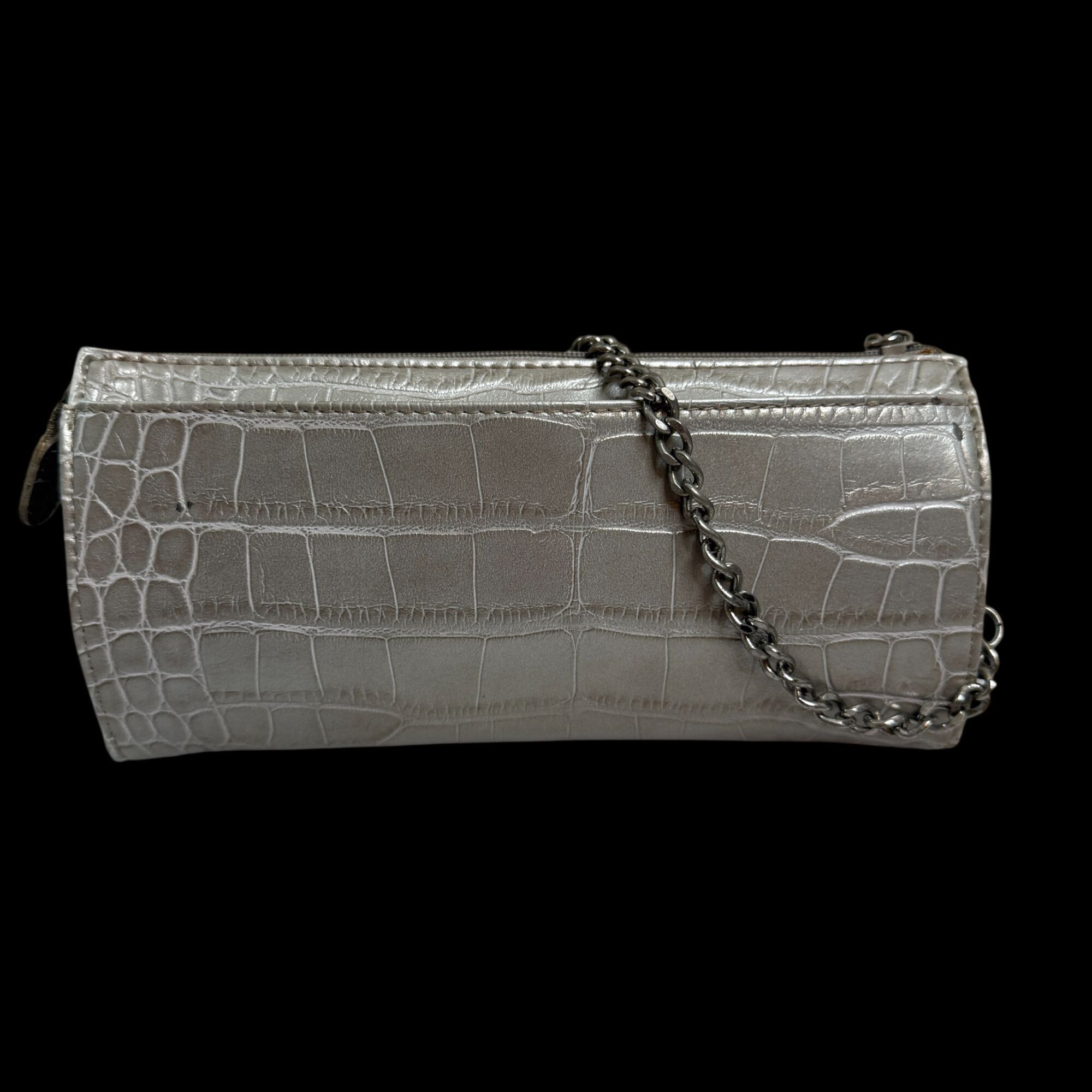 Other KATHY Van Zeeland Crocodile Print Leather Chain Logo Clutch Size ONE SIZE - 2 Thumbnail