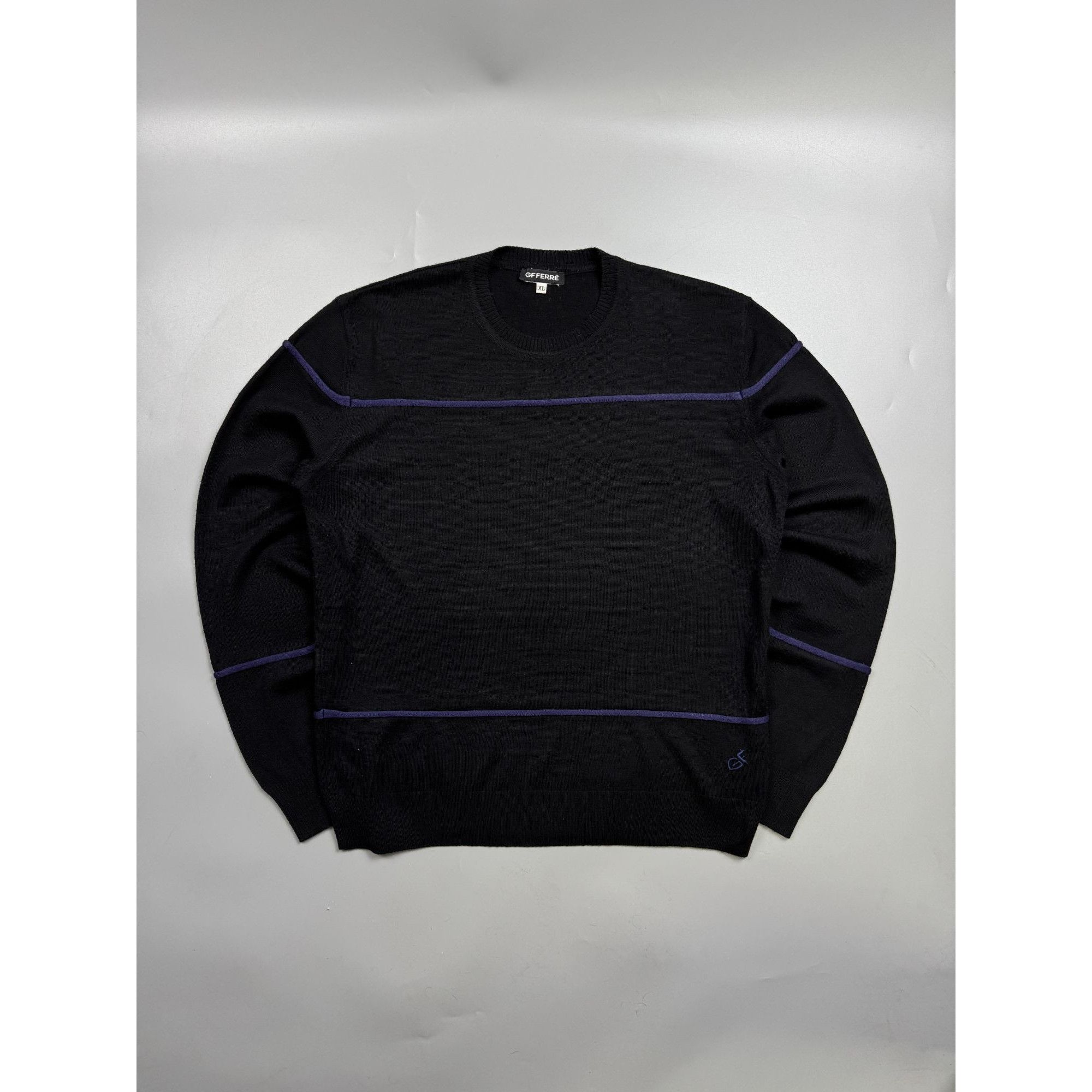 Gianfranco Ferre Vintage Gianfranco Ferre Knit Purple Stripe Sweater (YG022) Size US XL / EU 56 / 4 - 1 Thumbnail
