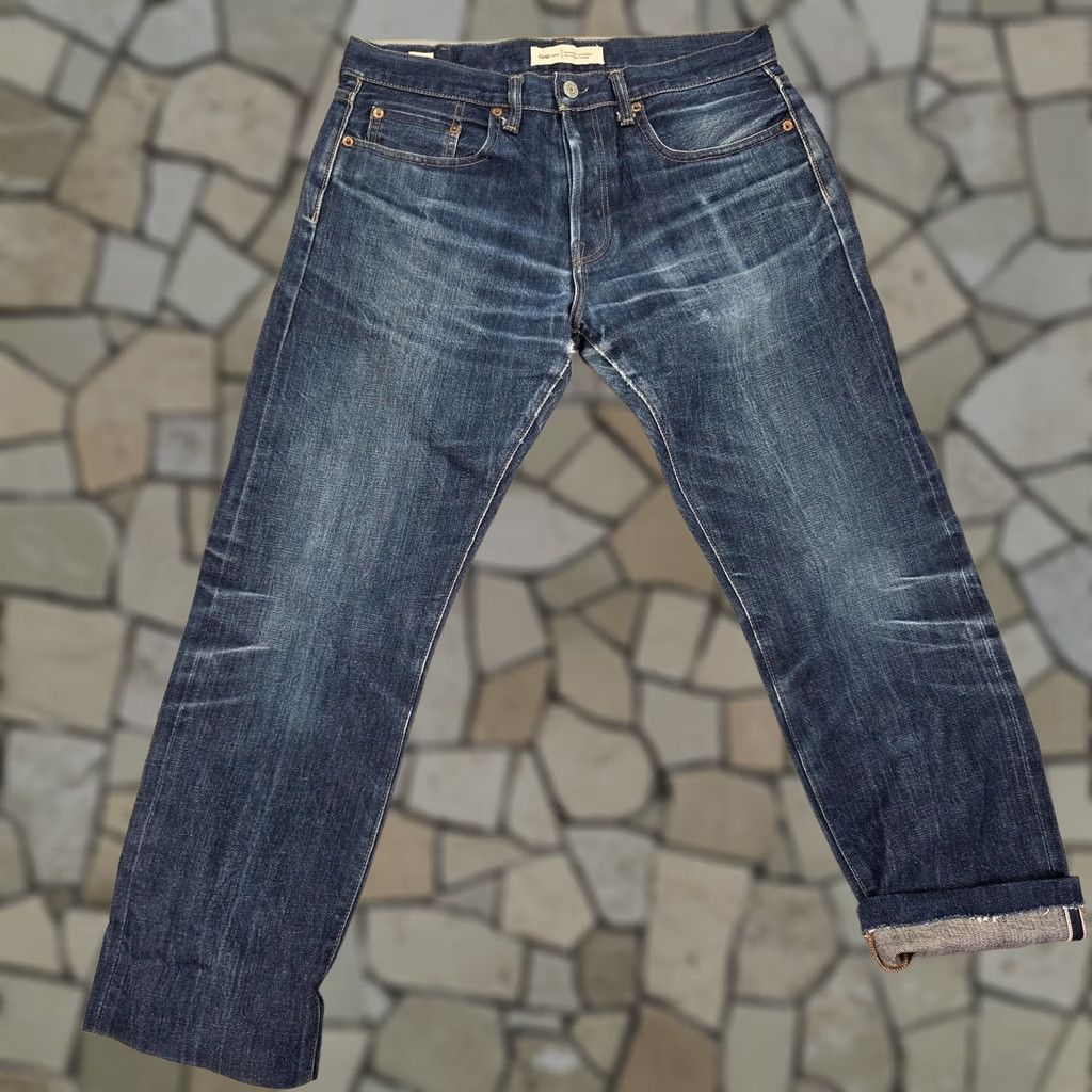 Gap Gap 1969 Jeans Mens Regular 32x26 Blue Cotton 5-Pocket Whiskers Selvedge Straight Vintage No Size US 32 / EU 48 - 1 Thumbnail