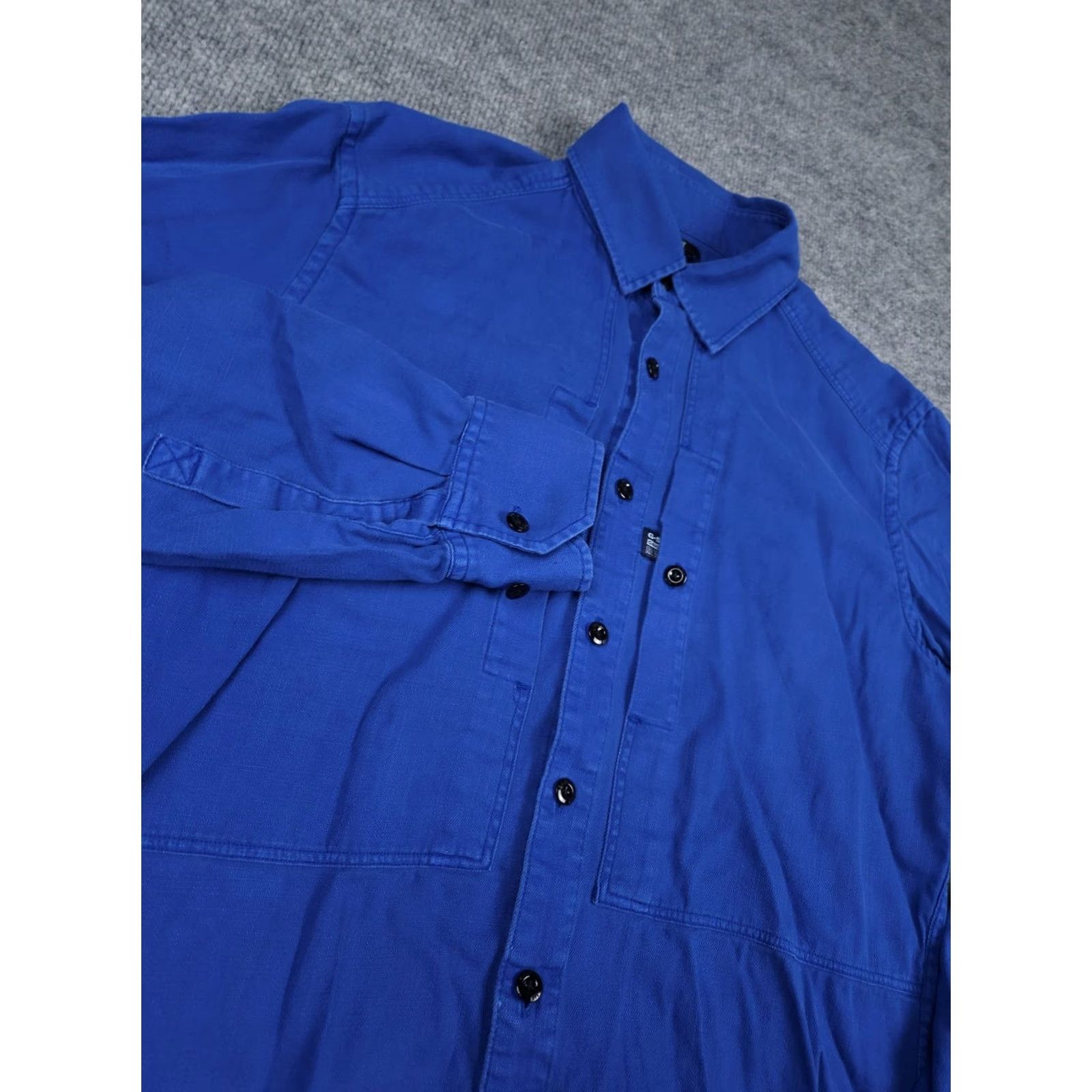 G-Star G-Star Penelled Shirt Men's Medium SLIM Fit Blue Cotton Button Zip Cargo Shirt Size US M / EU 48-50 / 2 - 3 Thumbnail