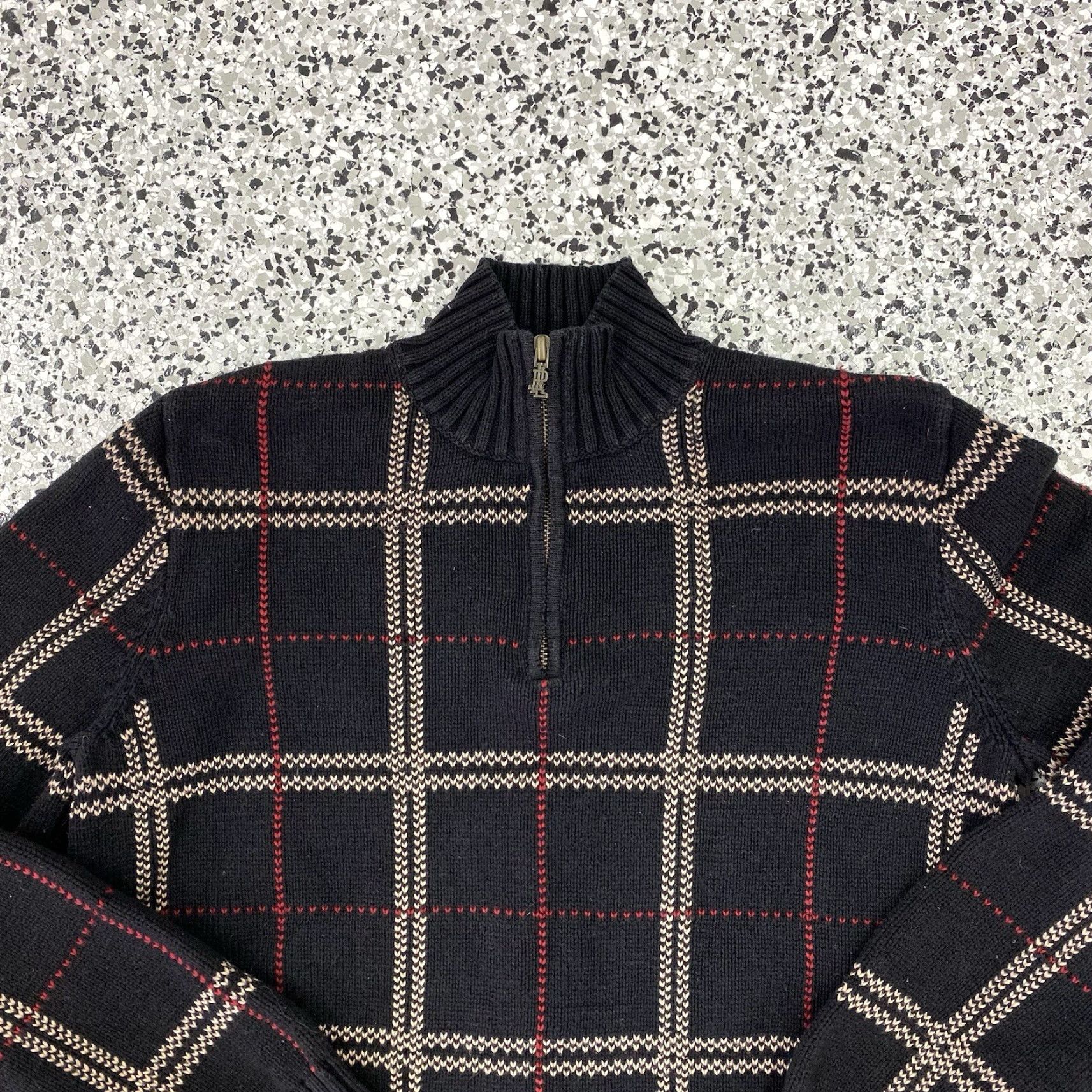 Ralph Lauren VINTAGE Lauren Ralph Lauren Striped Quarter Zip Sweater Shirt Petite Small Women Green S Pullover Size S / US 4 / IT 40 - 2 Thumbnail