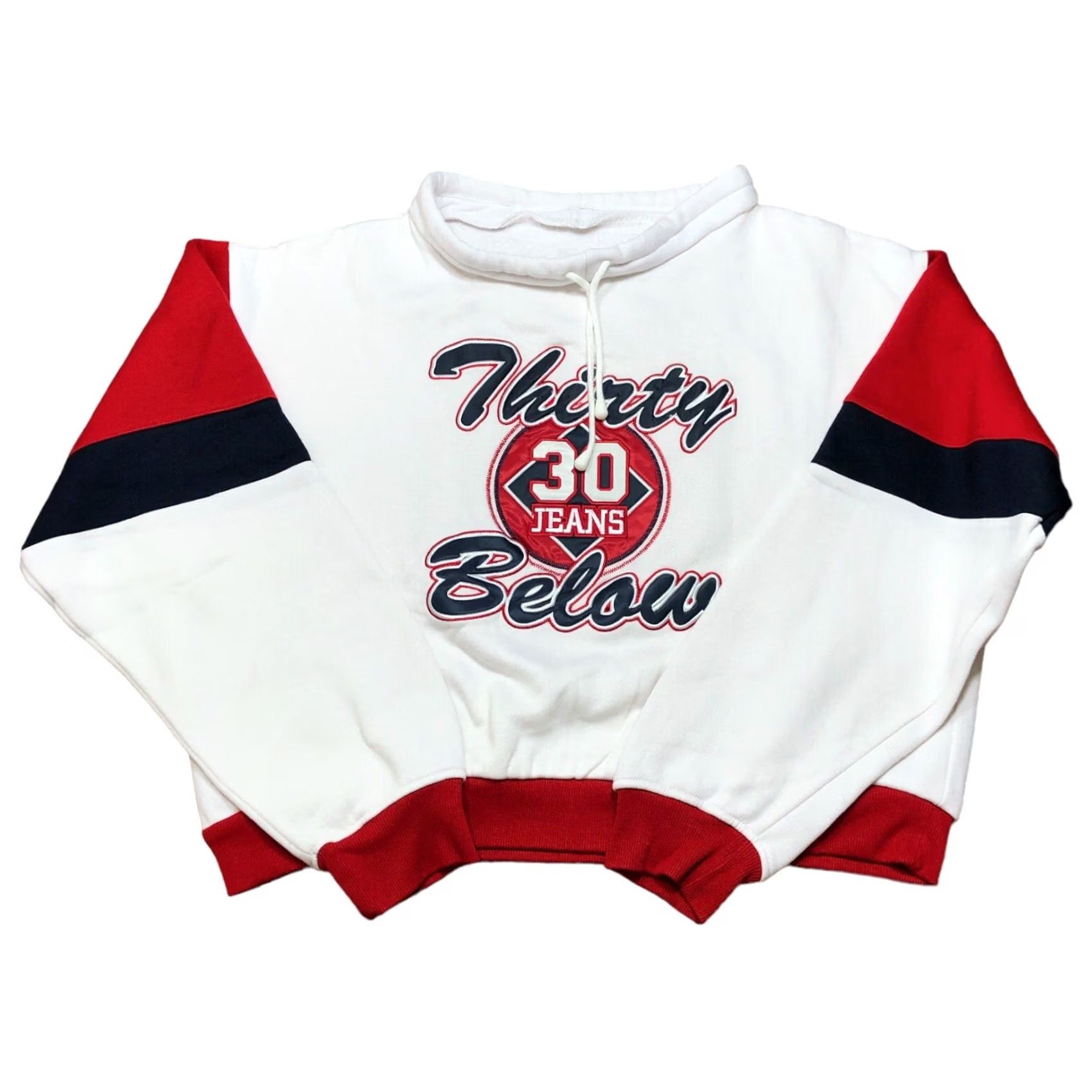 Vintage VINTAGE Thirty Below Sweatshirt Y2K 90s White Embroidered XL/2XL Size US XL / EU 56 / 4 - 2 Thumbnail