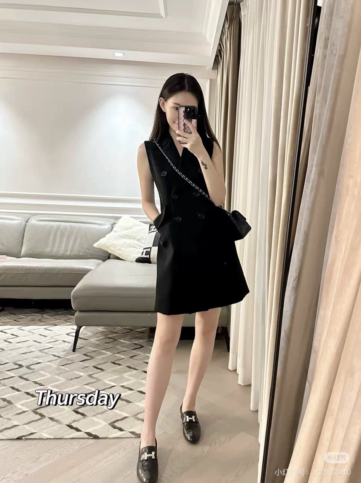 Dior Dior Women's Black Silk Wool Sleeveless Dress FR36 Size XS / US 0-2 / IT 36-38 - 6 Thumbnail
