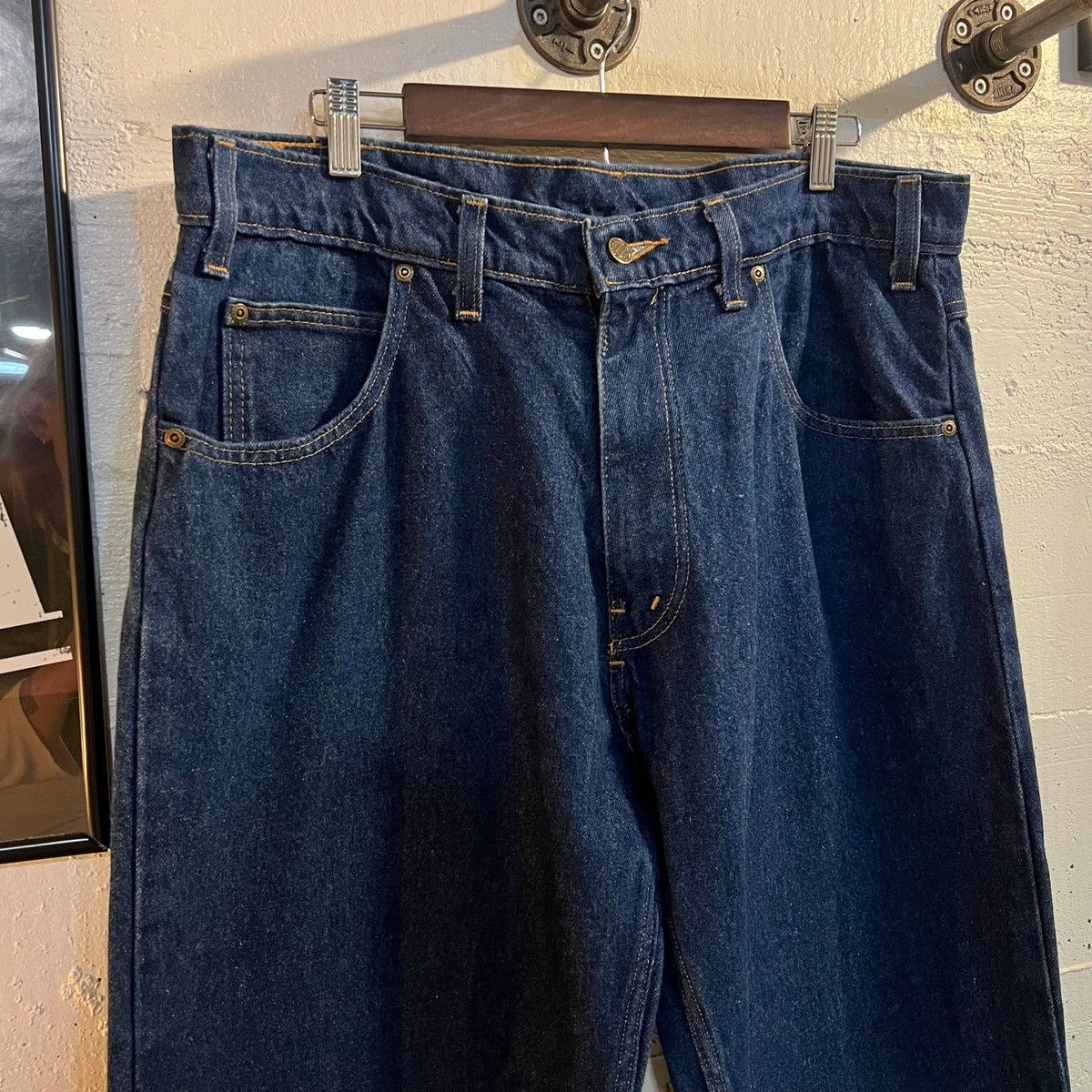 Other Vintage 90's Prison Blues Raw Denim Relaxed Fit Jean 37 x 28 Size US 37 - 3 Thumbnail