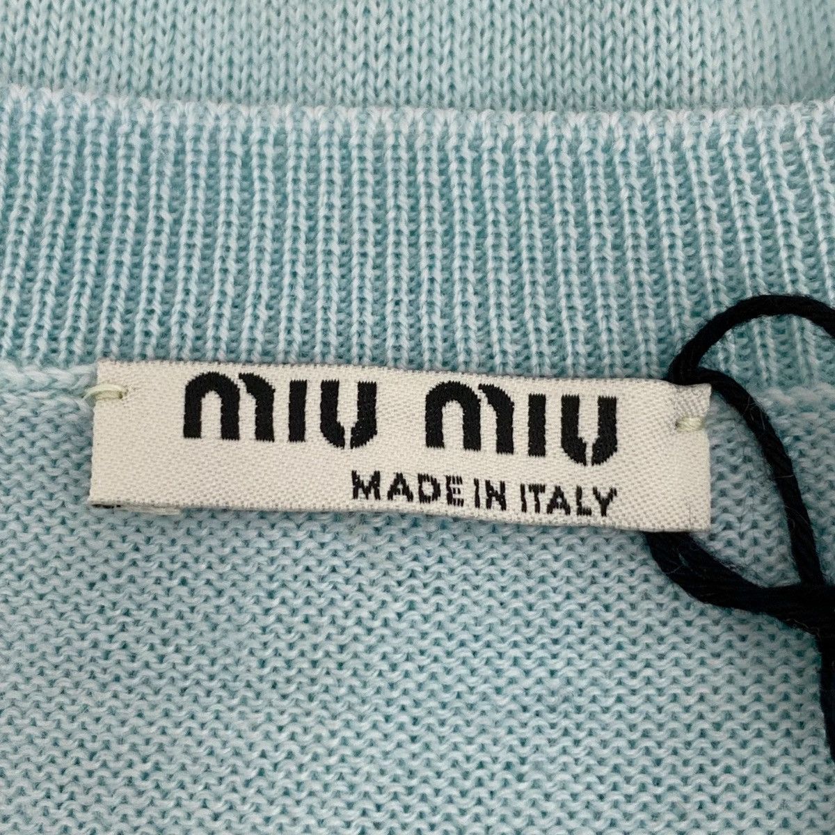 Miu Miu Miu Miu Light Blue Hollow Out Wool Knit Cardigan K26WX Size S / US 4 / IT 40 - 5 Thumbnail