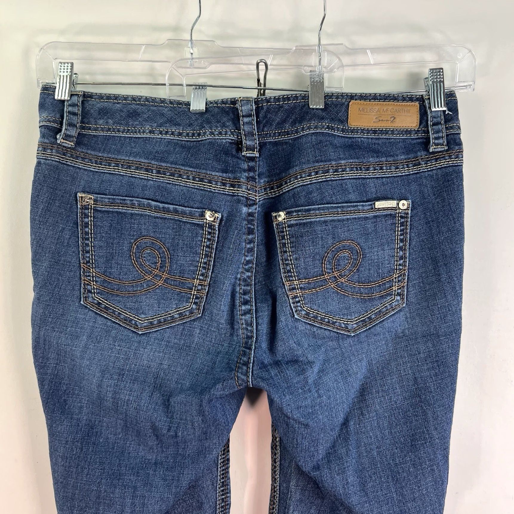 Vintage Melissa McCarthy Seven 7 Classic Strait Denim Jeans Womens 16W 38X30 Raw Hem Size 38" / US 16 / IT 52 - 7 Thumbnail