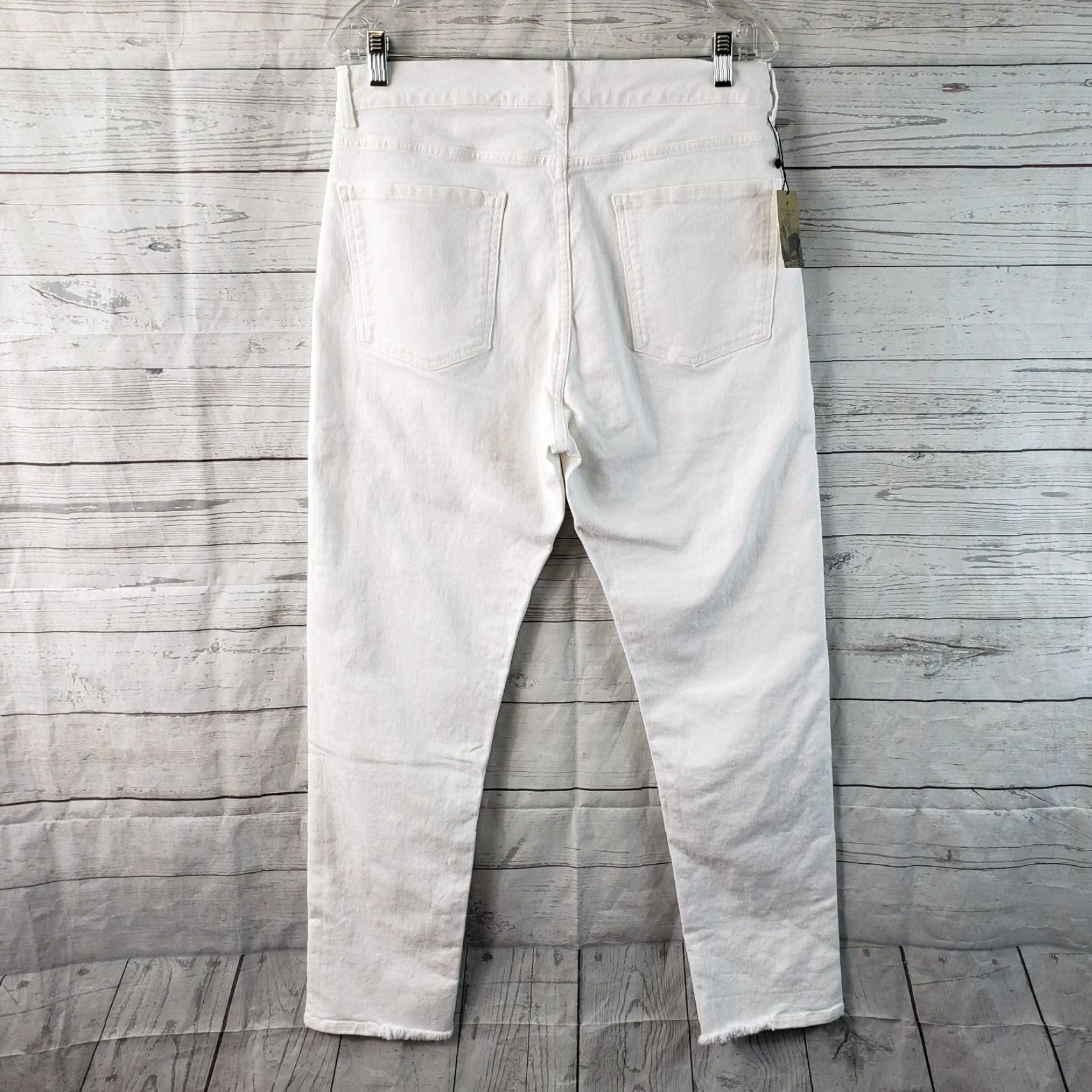Vintage Peruvian Connection Womens Cimarron Jeans Sz 12 White High Rise Button Fly Skinny Denim Cotton Blend Regular Inseam 29 Womens Size 34" / US 12 / IT 48 - 4 Thumbnail