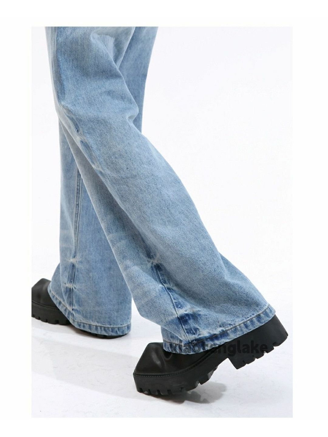 Jean × Vintage washed faded yuppie bootcut flared loose baggy jeans Size US 30 / EU 46 - 4 Thumbnail
