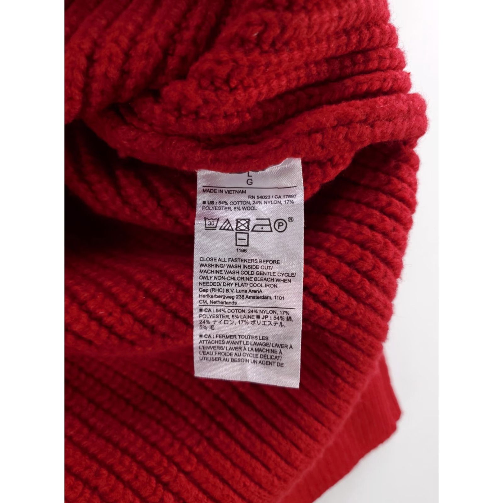 Banana Republic Banana Republic Sweater 1/4 Zip Red Ribbed Blend Long Sleeve Mens L Size US L / EU 52-54 / 3 - 4 Thumbnail