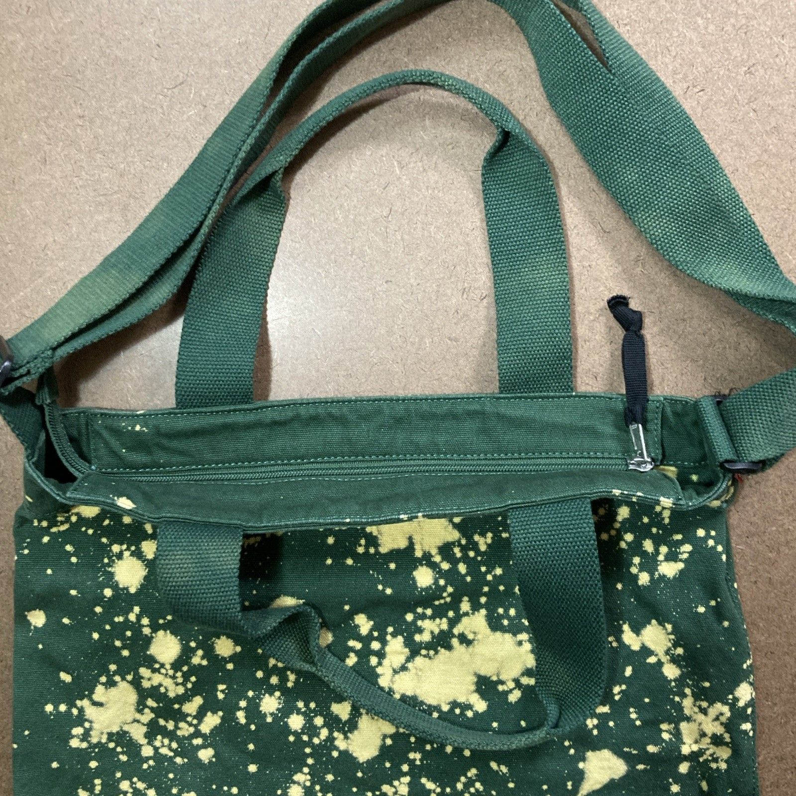 Levi's Levis Denim Green Customized Bleached Tote Bag With Pockets Size ONE SIZE - 9 Thumbnail