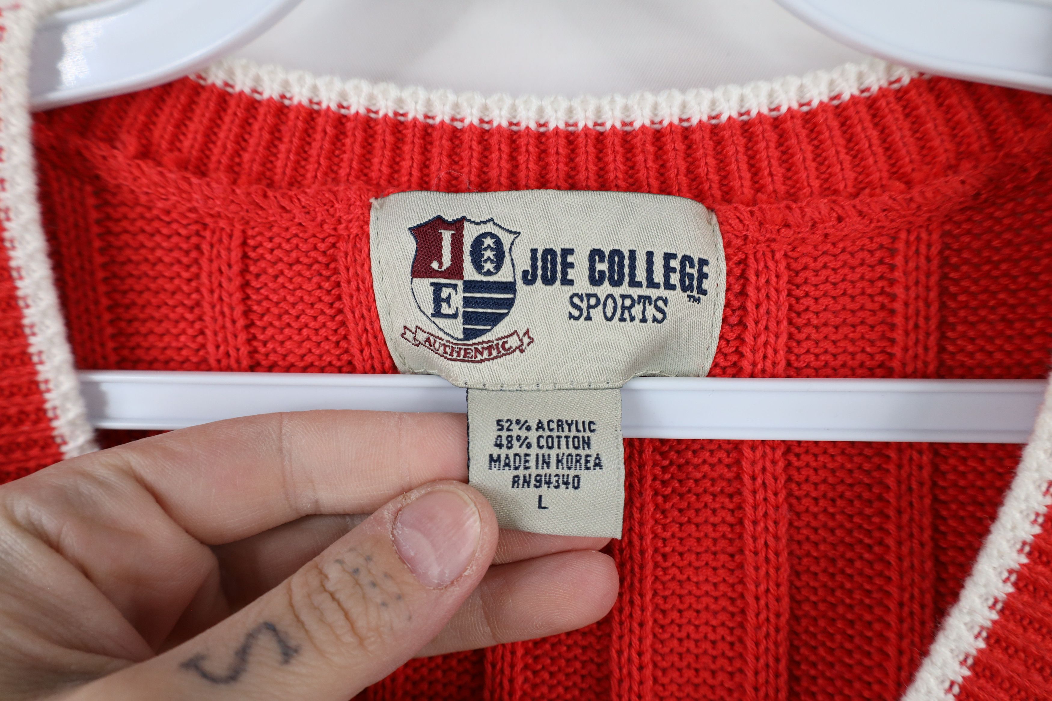 Vintage Vintage 90s Ohio State University Cable Knit Sweater Vest Size US L / EU 52-54 / 3 - 6 Thumbnail