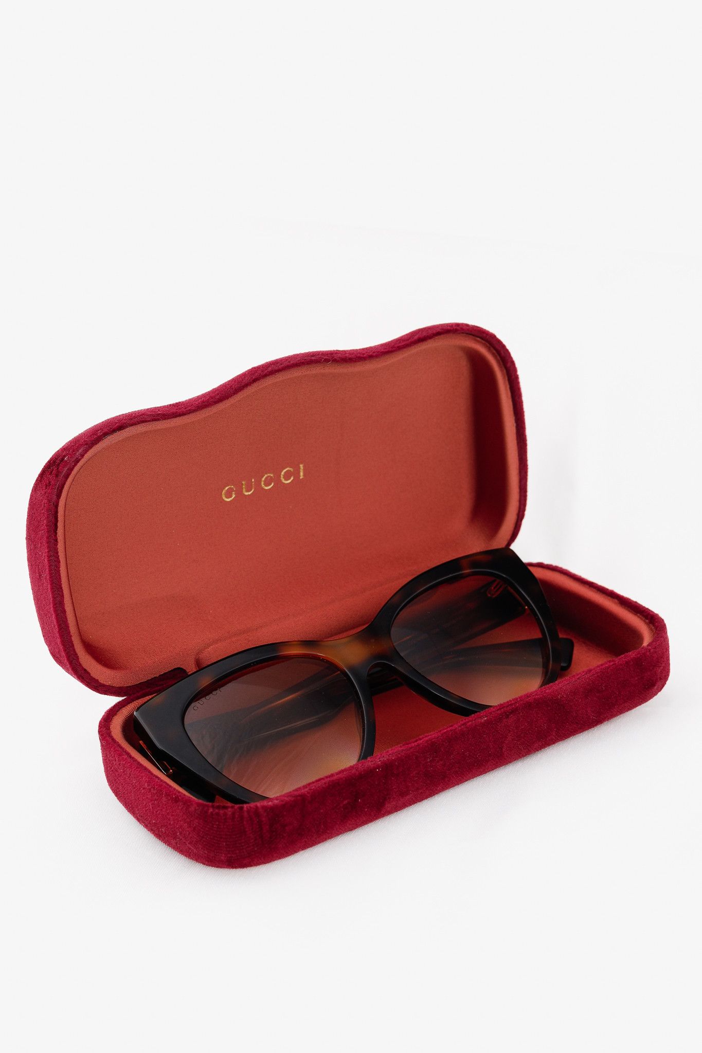 Gucci Gucci Web Plaque Tortoiseshell Cat-Eye Sunglasses Size ONE SIZE - 10 Thumbnail