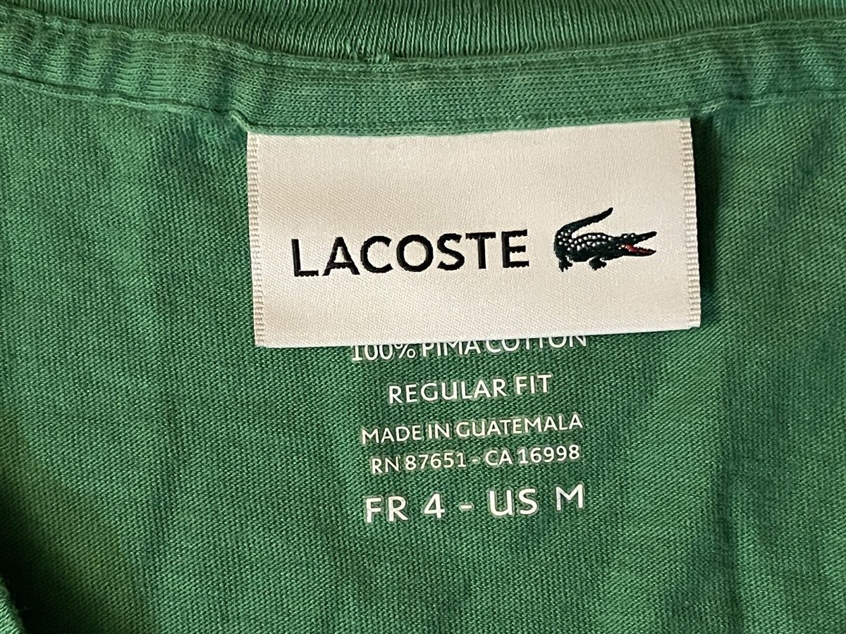 Lacoste Lacoste Men T-Shirt Green Medium Crocodile Logo V Neck Tee Size US M / EU 48-50 / 2 - 3 Thumbnail