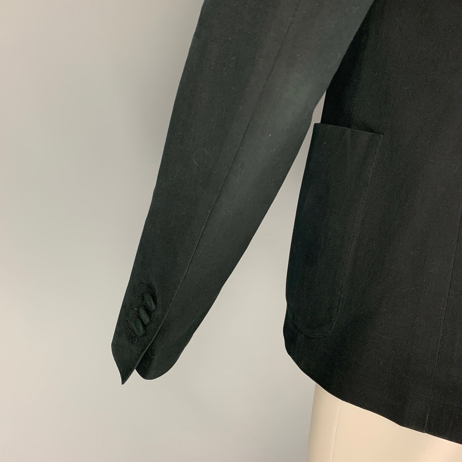 Dolce & Gabbana Size 40 Black Cotton Blend Notch Lapel Sport Coat Size 40R - 4 Thumbnail