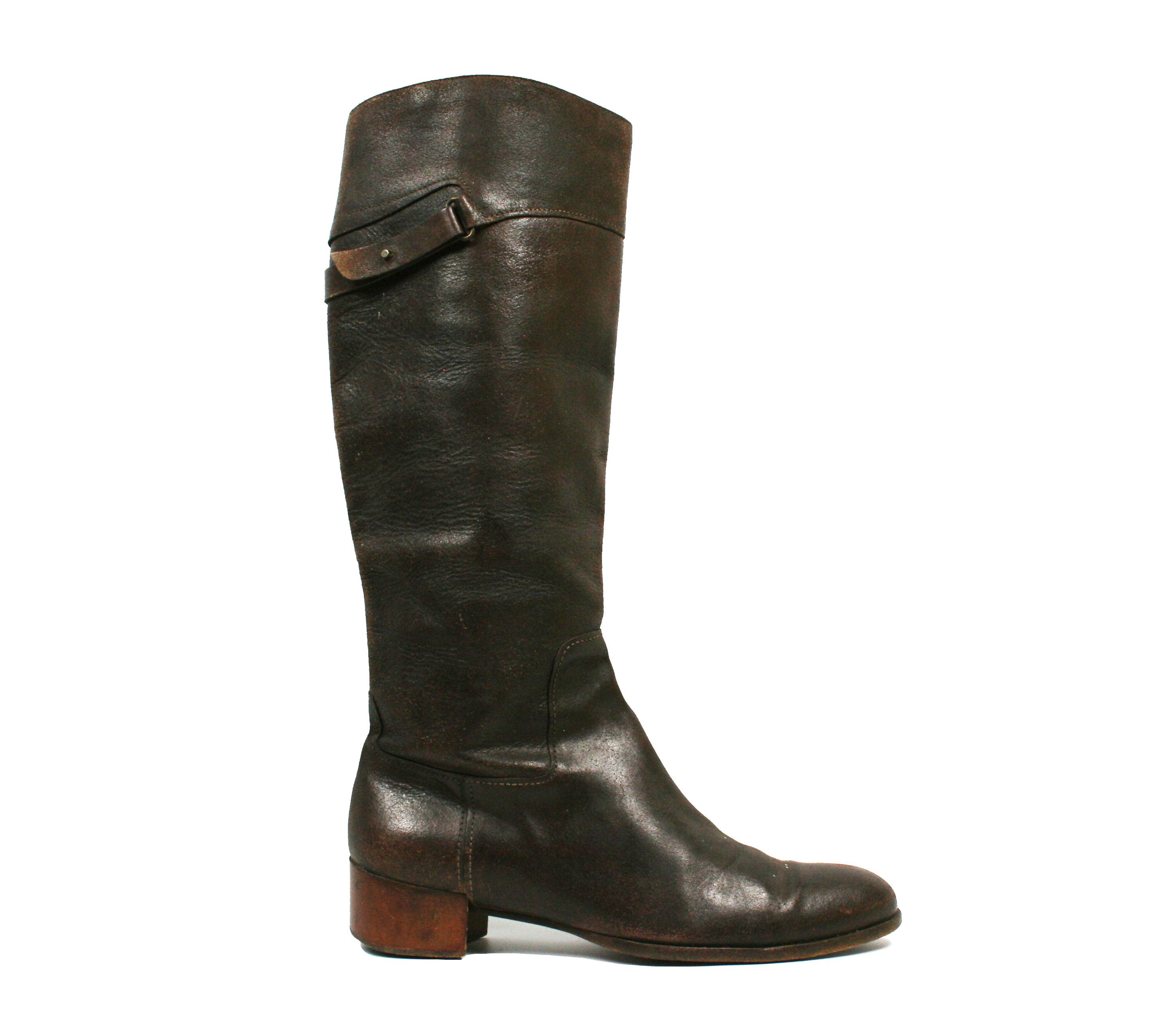Giorgio Armani 90S Archive Riding Distressed Knee Boots Size US 9 / IT 39 - 3 Thumbnail