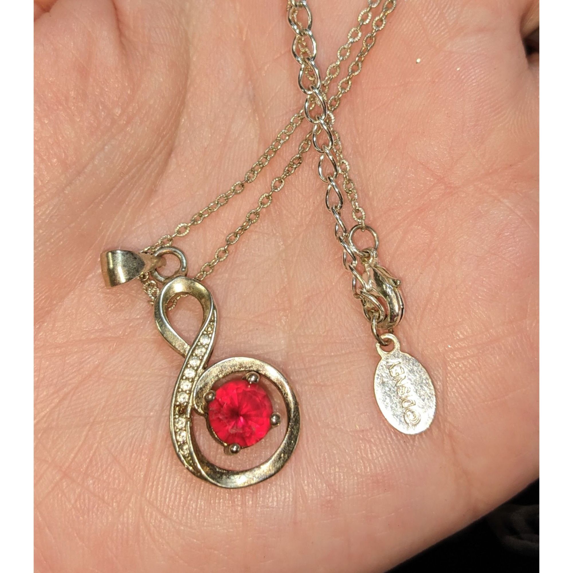 Disney Disney Infinity Pendant Necklace With Red Gemstone & Chain Size ONE SIZE - 3 Thumbnail