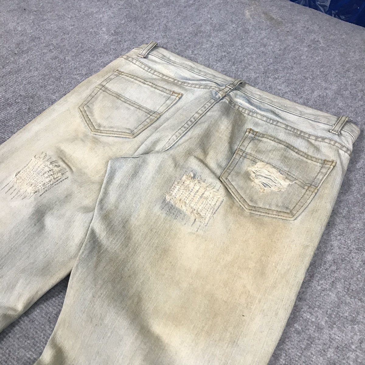 14th Addiction × If Six Was Nine × Le Grande Bleu (L.G.B.) FLARE💀RIPPED DISTRESSED LIGHT RUSTY LGB STYLE DENIM PANTS Size US 32 / EU 48 - 14 Thumbnail