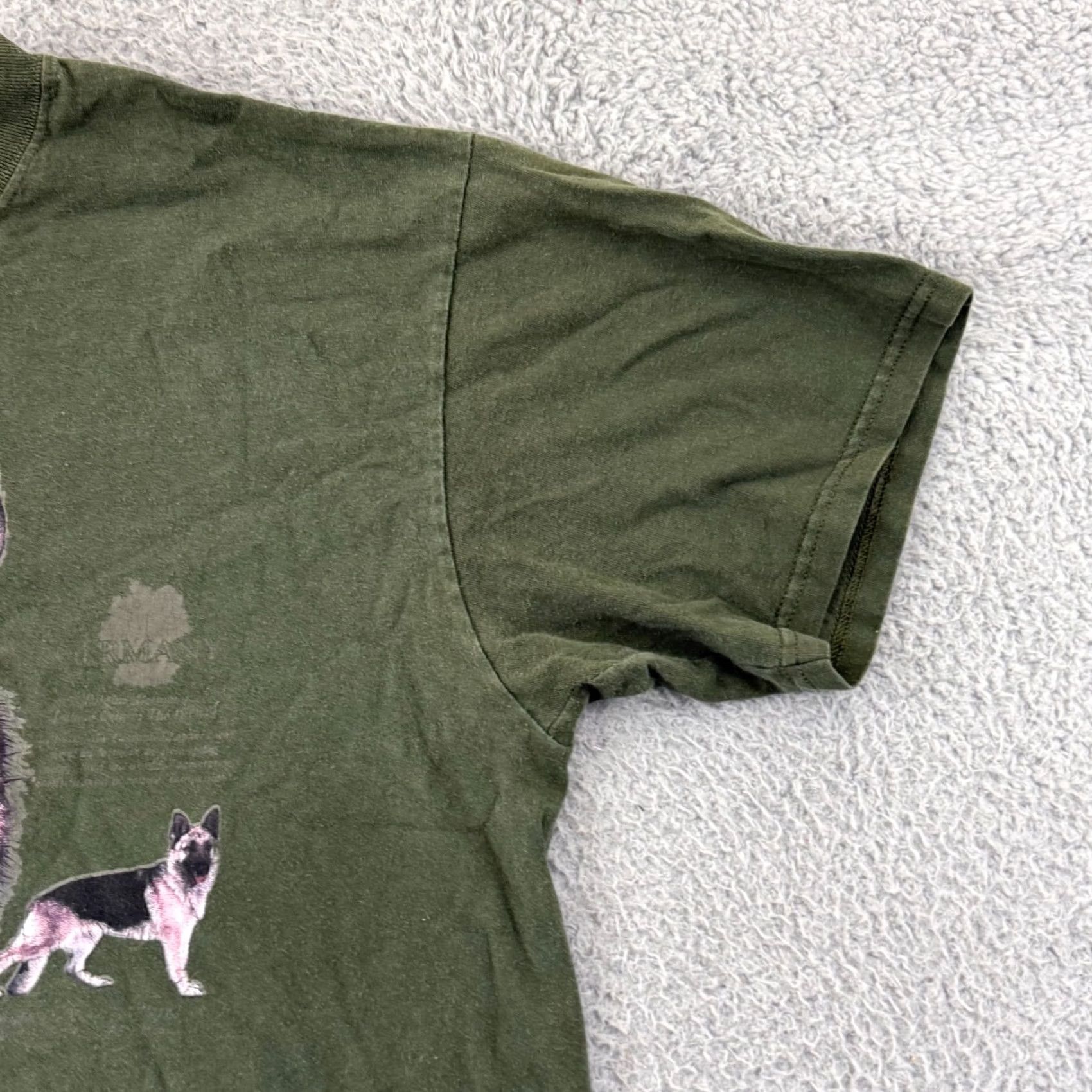 Anvil VINTAGE German Shepherd Shirt Mens XL Green Short Sleeve 90s Graphic Dog Casual Size US XL / EU 56 / 4 - 6 Thumbnail