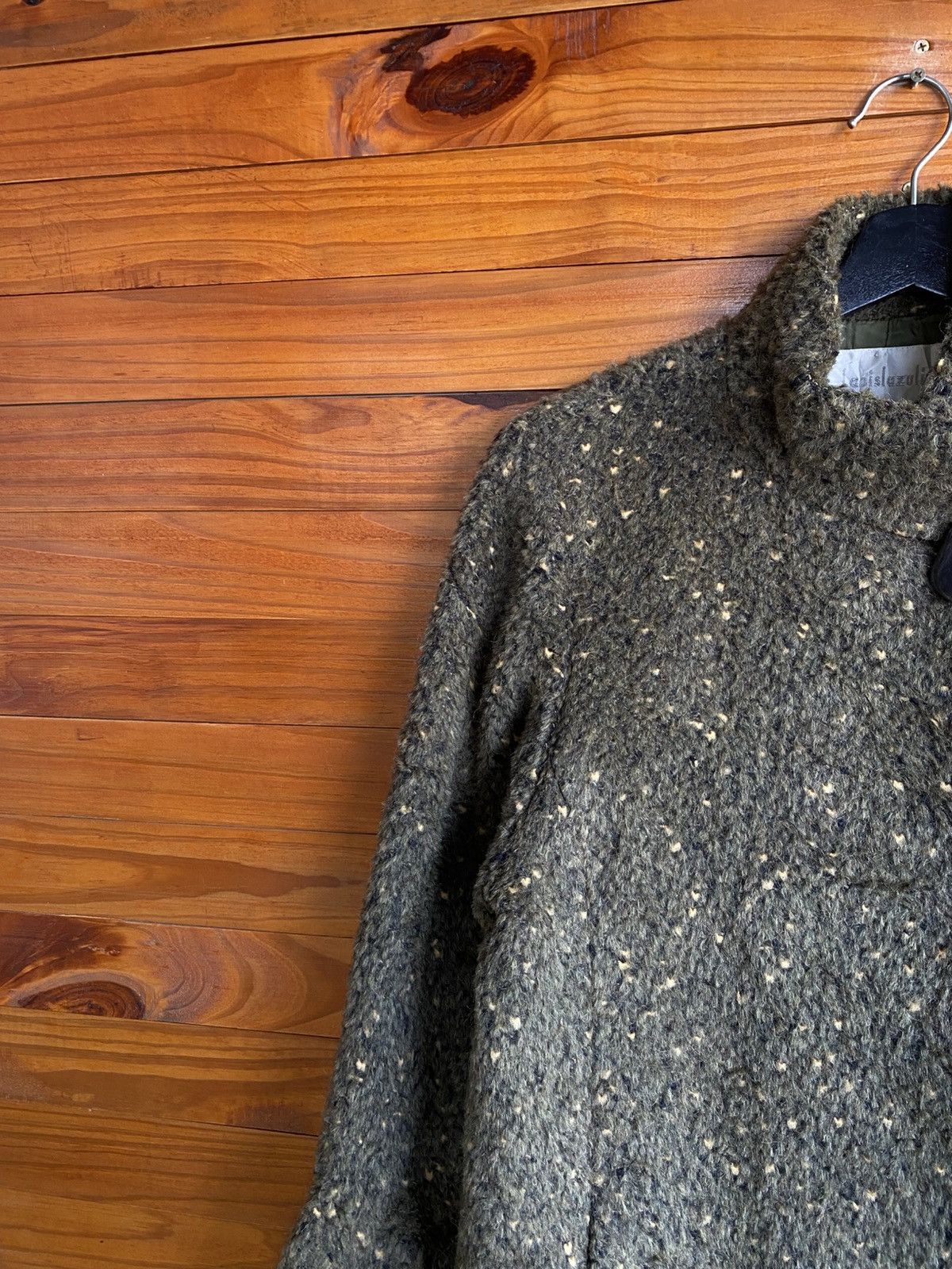 Japanese Brand Vintage Lapislazuli Wool Blend Long Coat Olive Green Size M / US 6-8 / IT 42-44 - 7 Thumbnail