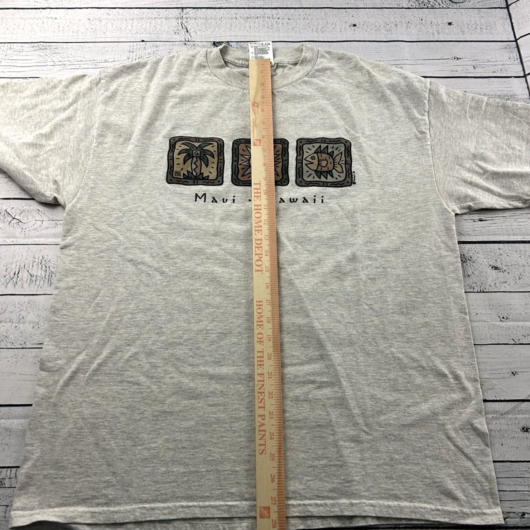 Tultex VINTAGE Maui Hawaii Short Sleeve T Shirt Men's XL Gray Size US XL / EU 56 / 4 - 2 Thumbnail