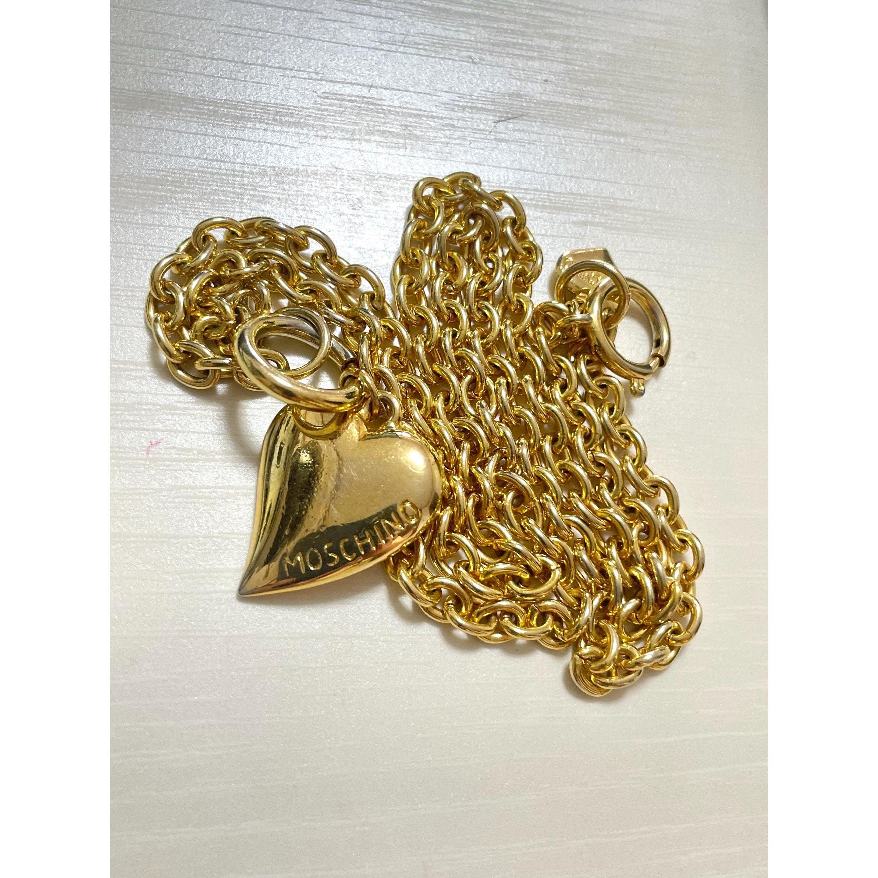 Moschino Vintage Moschino golden chain necklace with heart top Size ONE SIZE - 5 Thumbnail