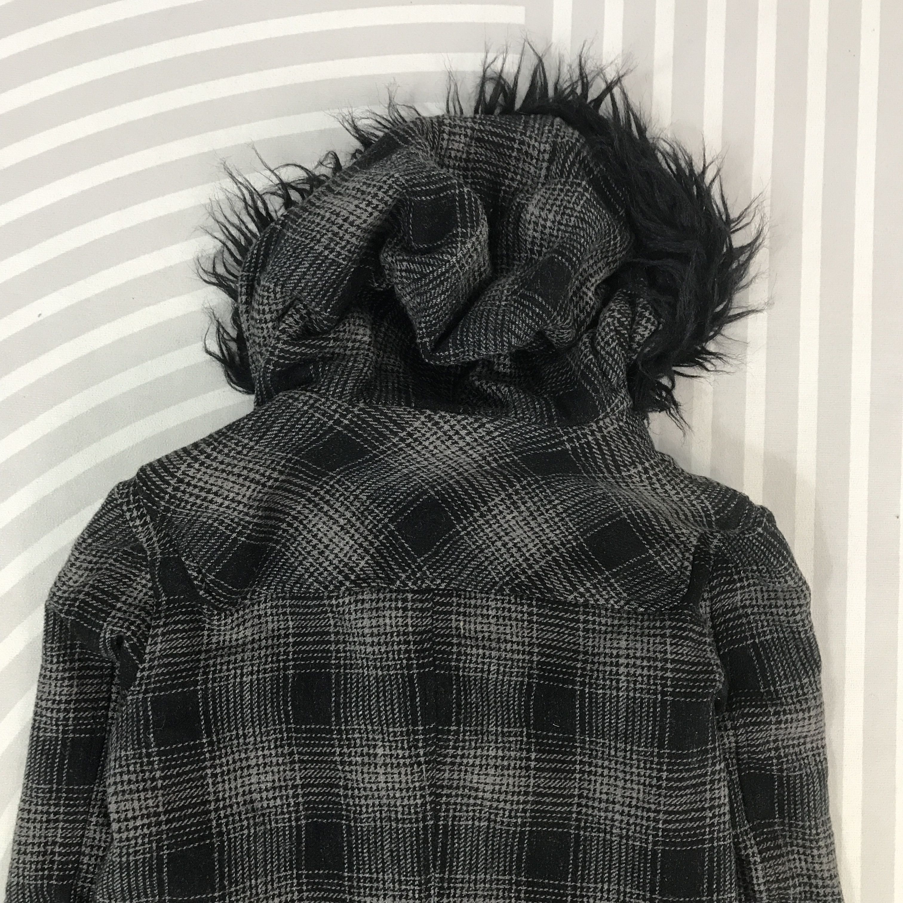 FACTOTUM Vintage Factotum Black Tartan Fur hoodie Jacket Size US M / EU 48-50 / 2 - 4 Thumbnail