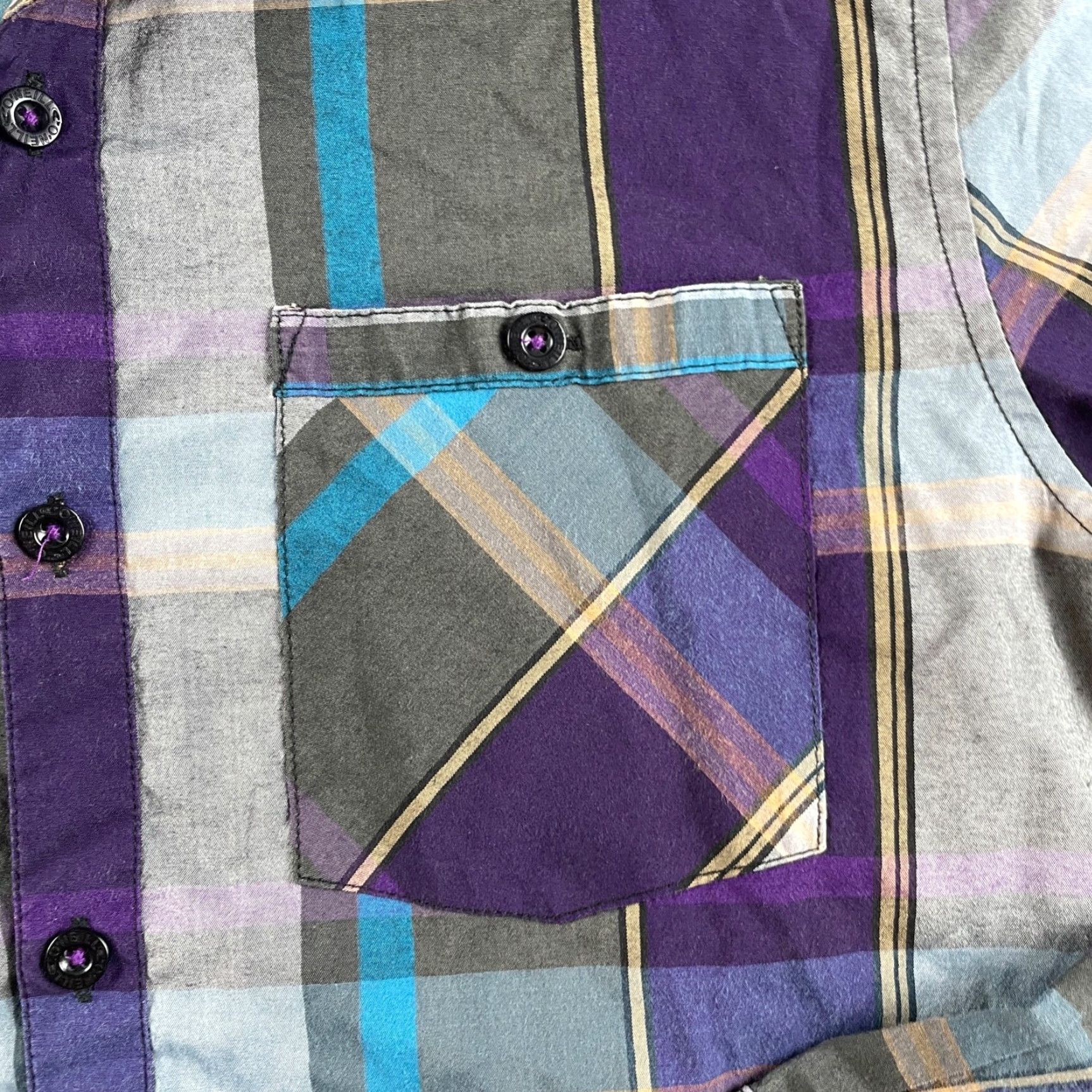 O'Neill O'Neill Shirt Mens Regular Button-Up Long Sleeve Plaid Purple M Adult Casual Size US M / EU 48-50 / 2 - 4 Thumbnail