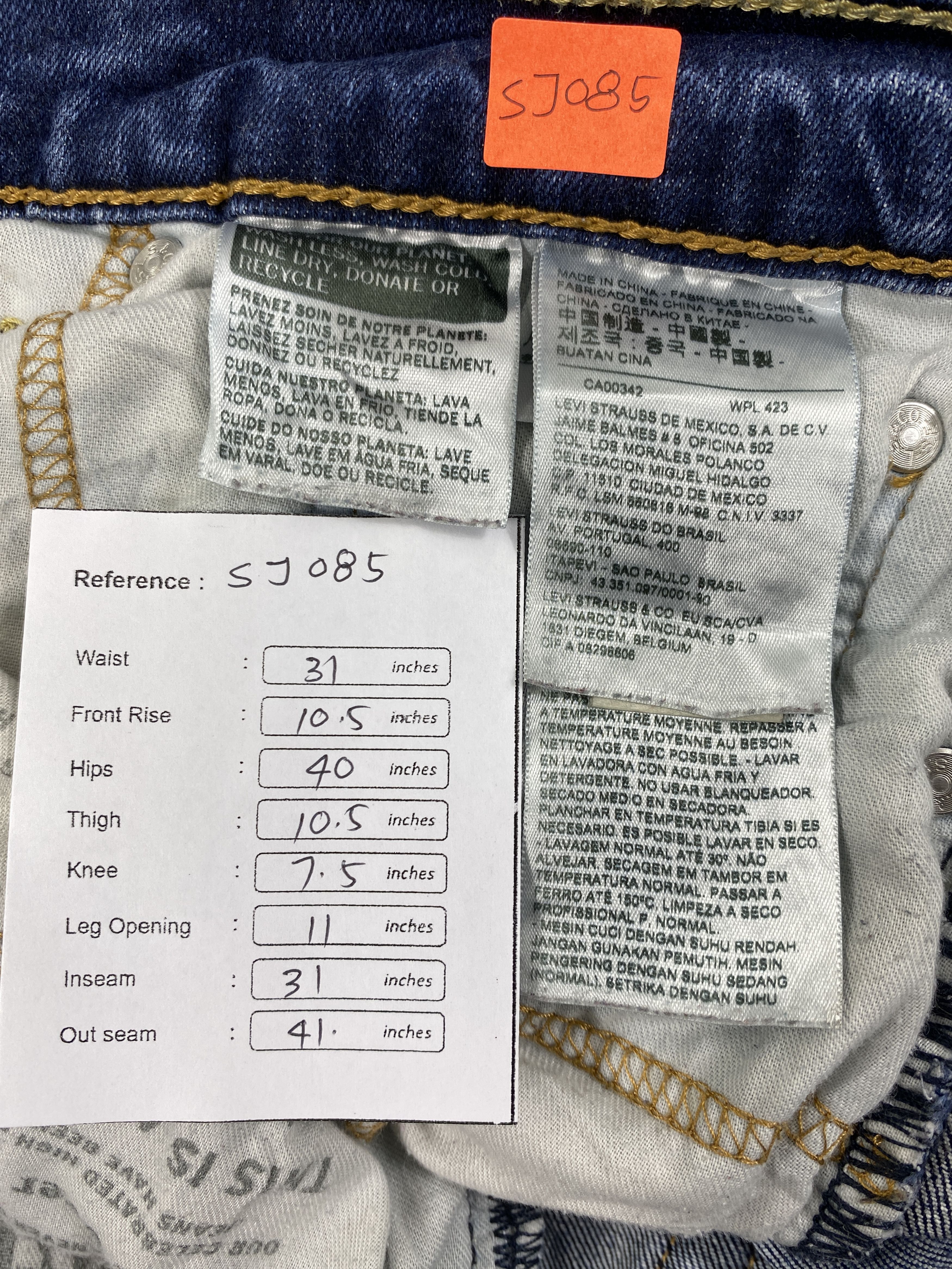 Levi's Distressed Blue Levi's 512 Jeans 31x31 Denim -SJ085 Size US 31 - 8 Thumbnail