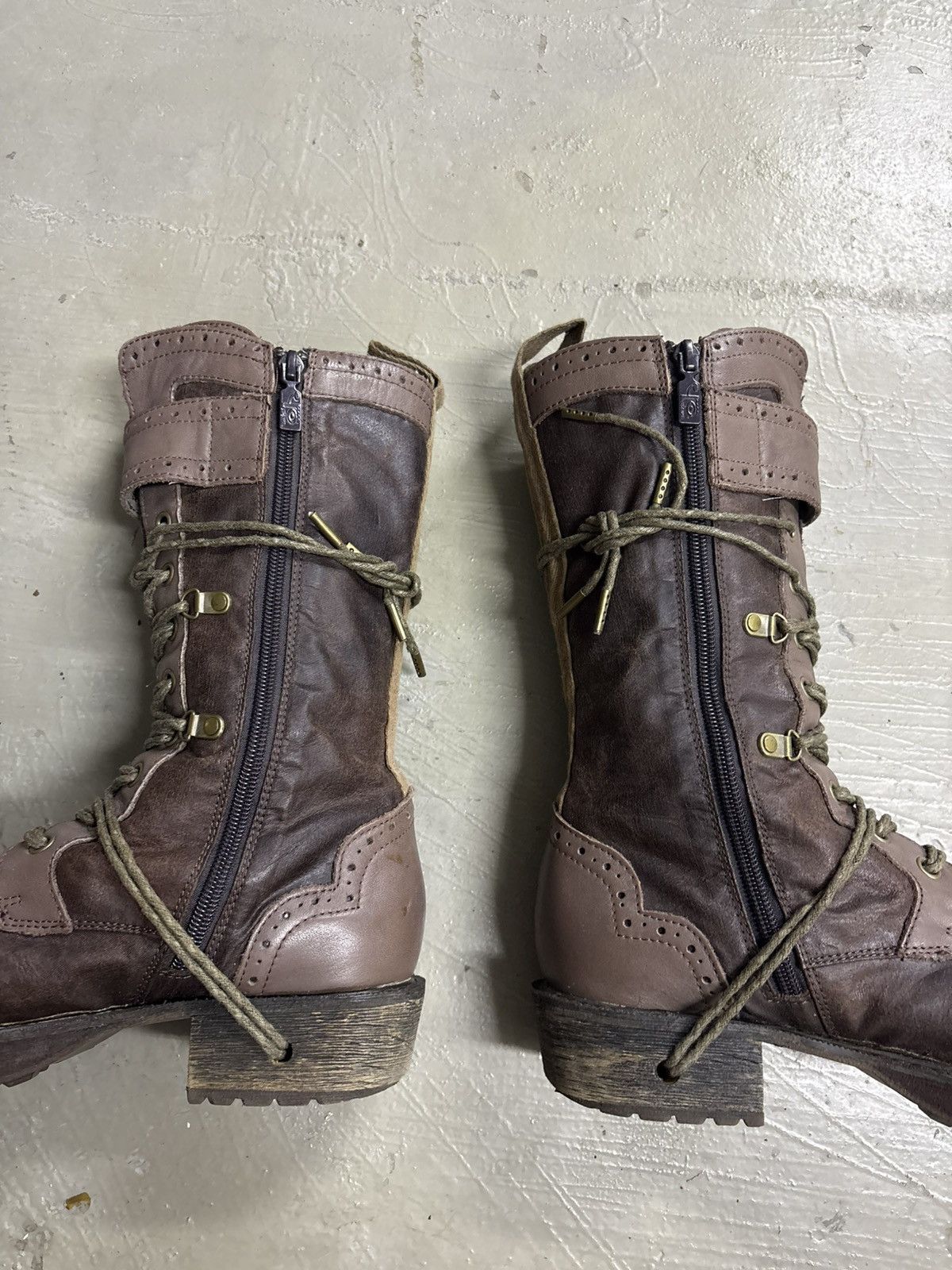 Alfredo Bannister Yosuke Dirk Bikkembergs style lace trough heel leather boots Size US 7.5 / EU 40-41 - 16 Thumbnail